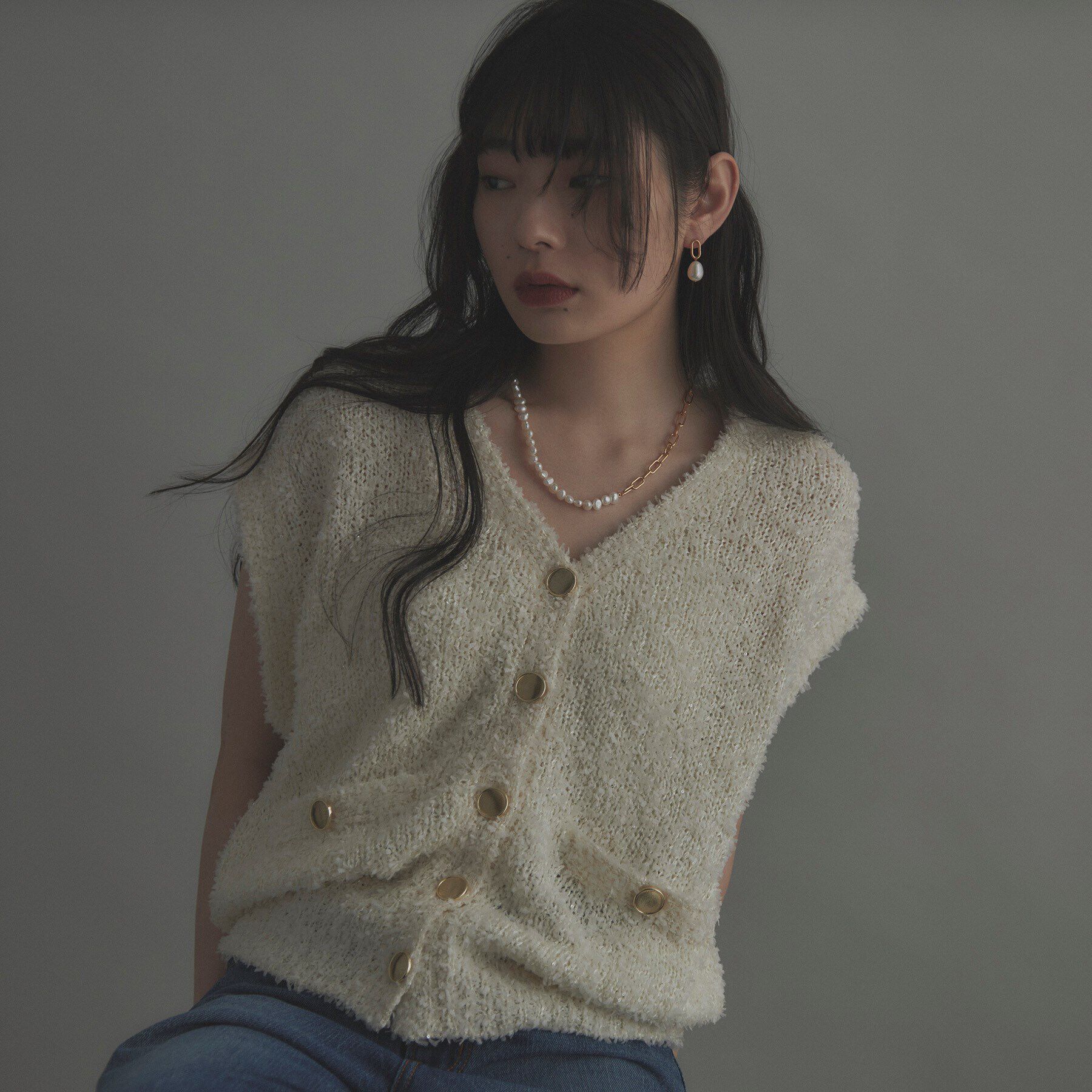 COCOSHNIK ONKITSCH「シルバー バロックパール チェーンミックス ネックレス GP」|ネックレス|