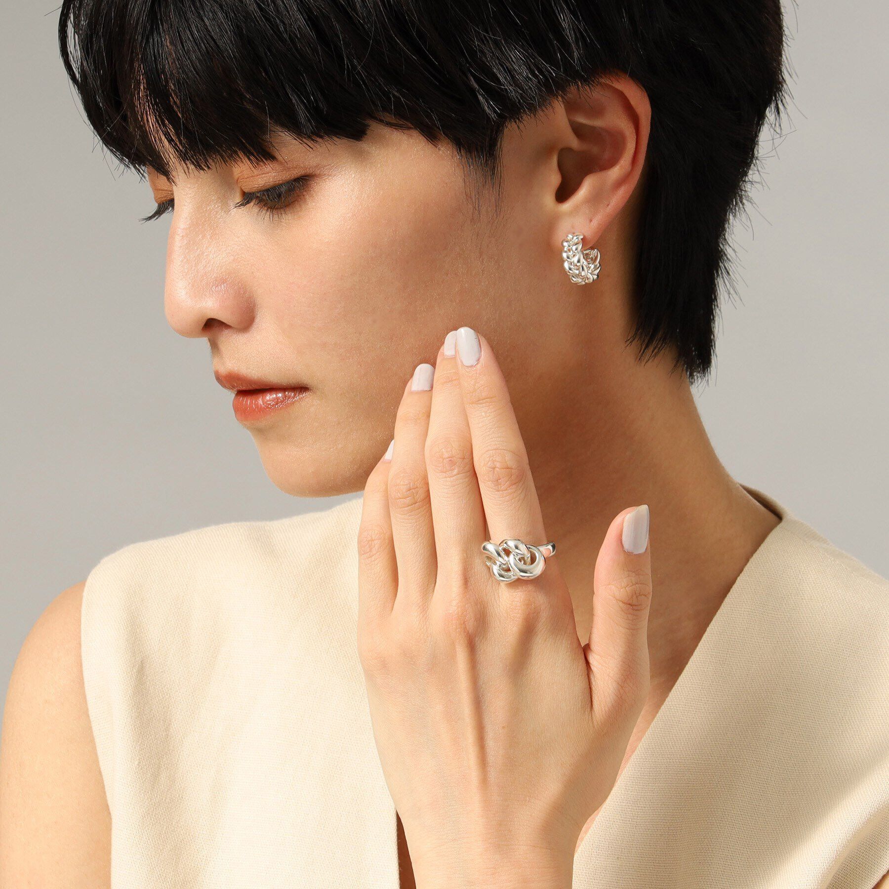 COCOSHNIK ONKITSCH「シルバー ニッティングモチーフ リング」|リング|