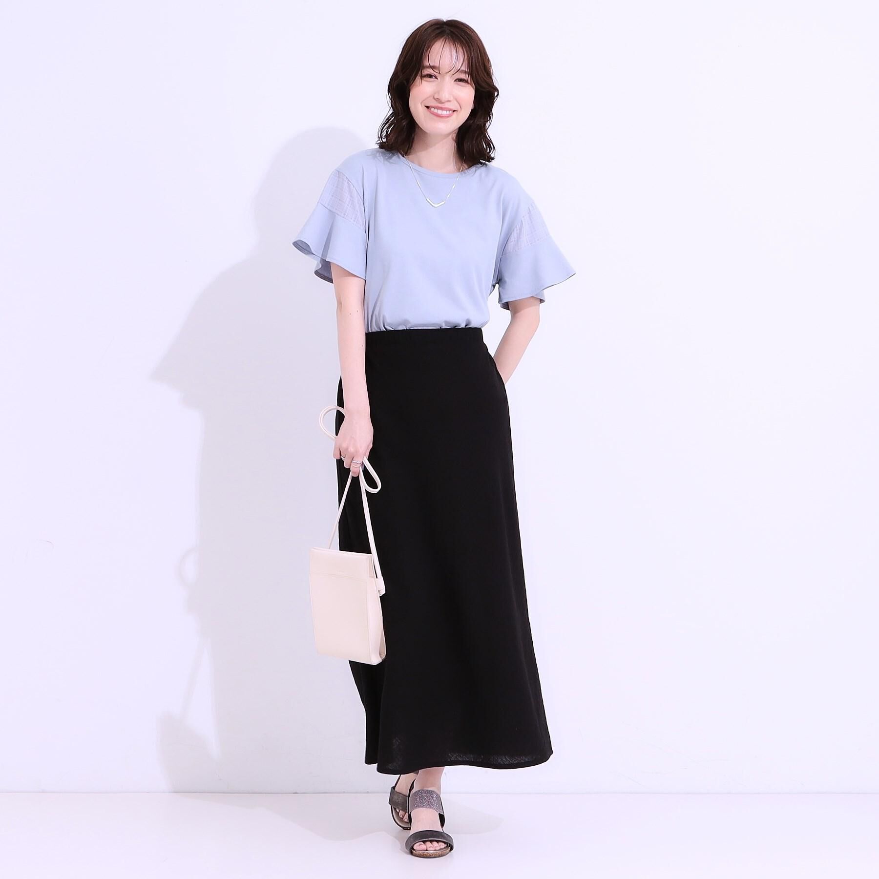 SHOO･LA･RUE「【ひんやり/プチプラ】女性らしさ溢れる お袖シアーフリルトップス」|Tシャツ・カットソー|