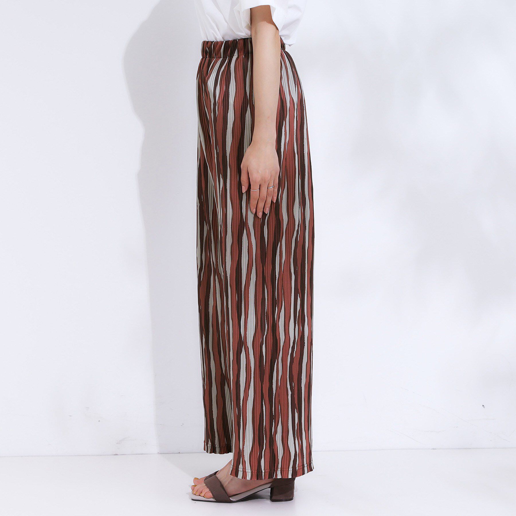 SHOO･LA･RUE「【S-LL】さらさら楽ちん プリーツ ワイドパンツ」|その他|