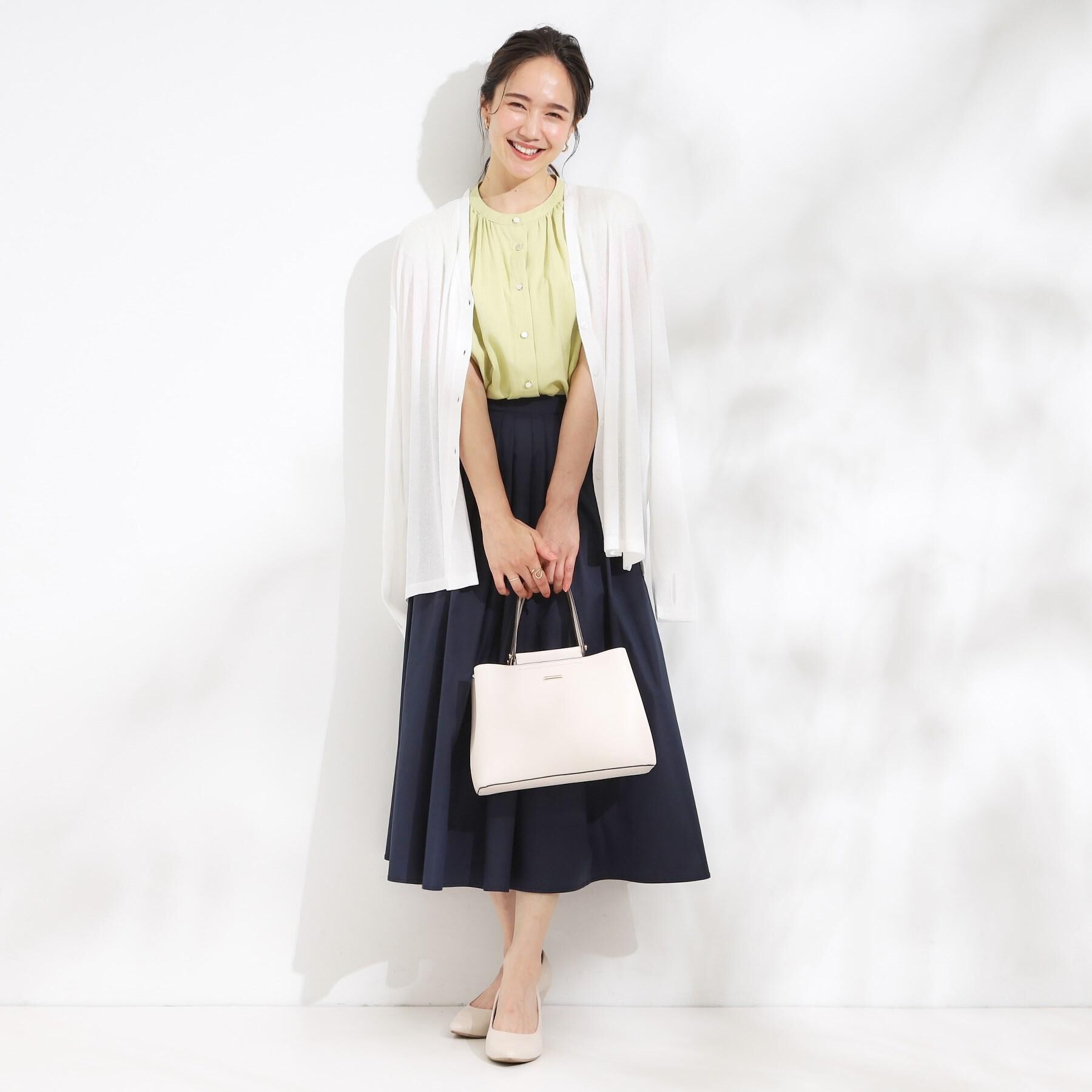 SHOO･LA･RUE「【S-LL/洗濯後しわになりにくい】上品にきれい見え スラブギャザーブラウス」|シャツ・ブラウス|