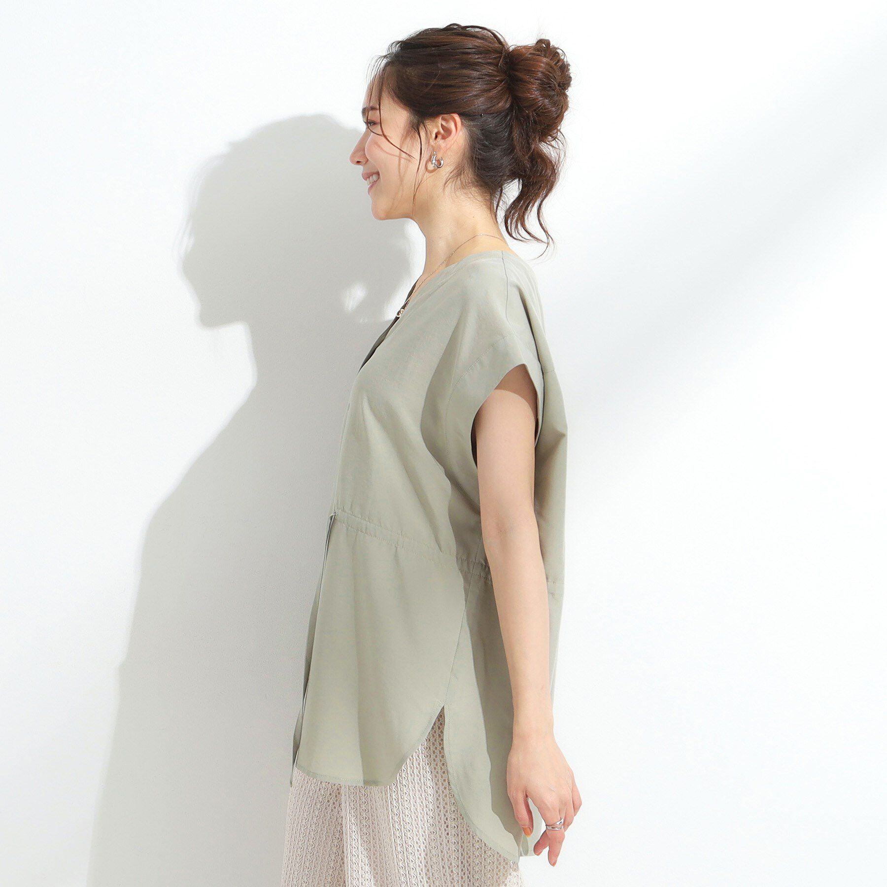 SHOO･LA･RUE「【S-LL】シルエットが変えられる サファリシャツ」|シャツ・ブラウス|