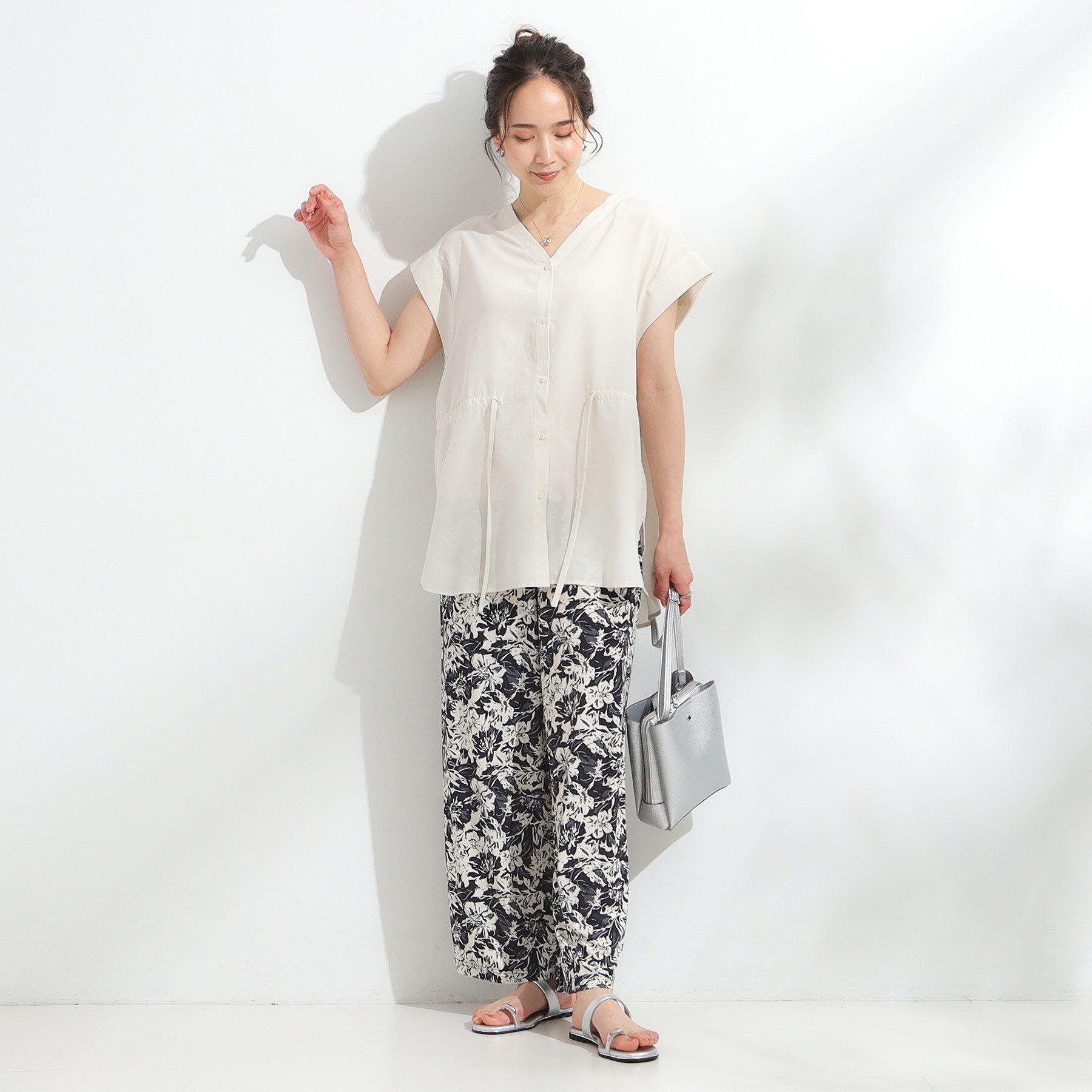 SHOO･LA･RUE「【S-LL】シルエットが変えられる サファリシャツ」|シャツ・ブラウス|