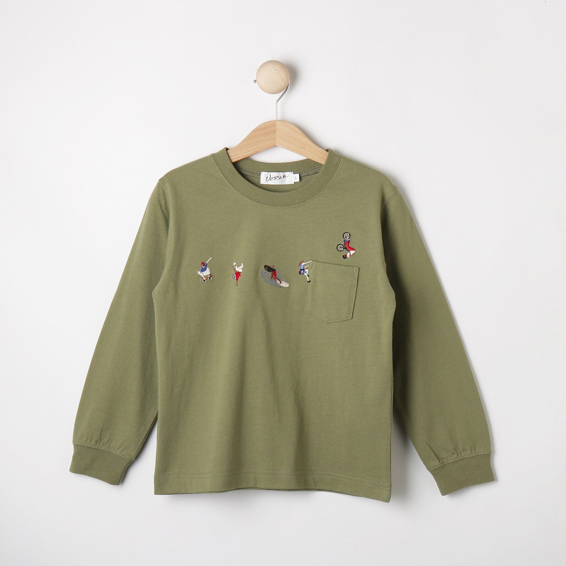 Dessin「【リンクコーデ】ピープル刺繍ロンT」|Tシャツ・カットソー|ｶｰｷ(027)