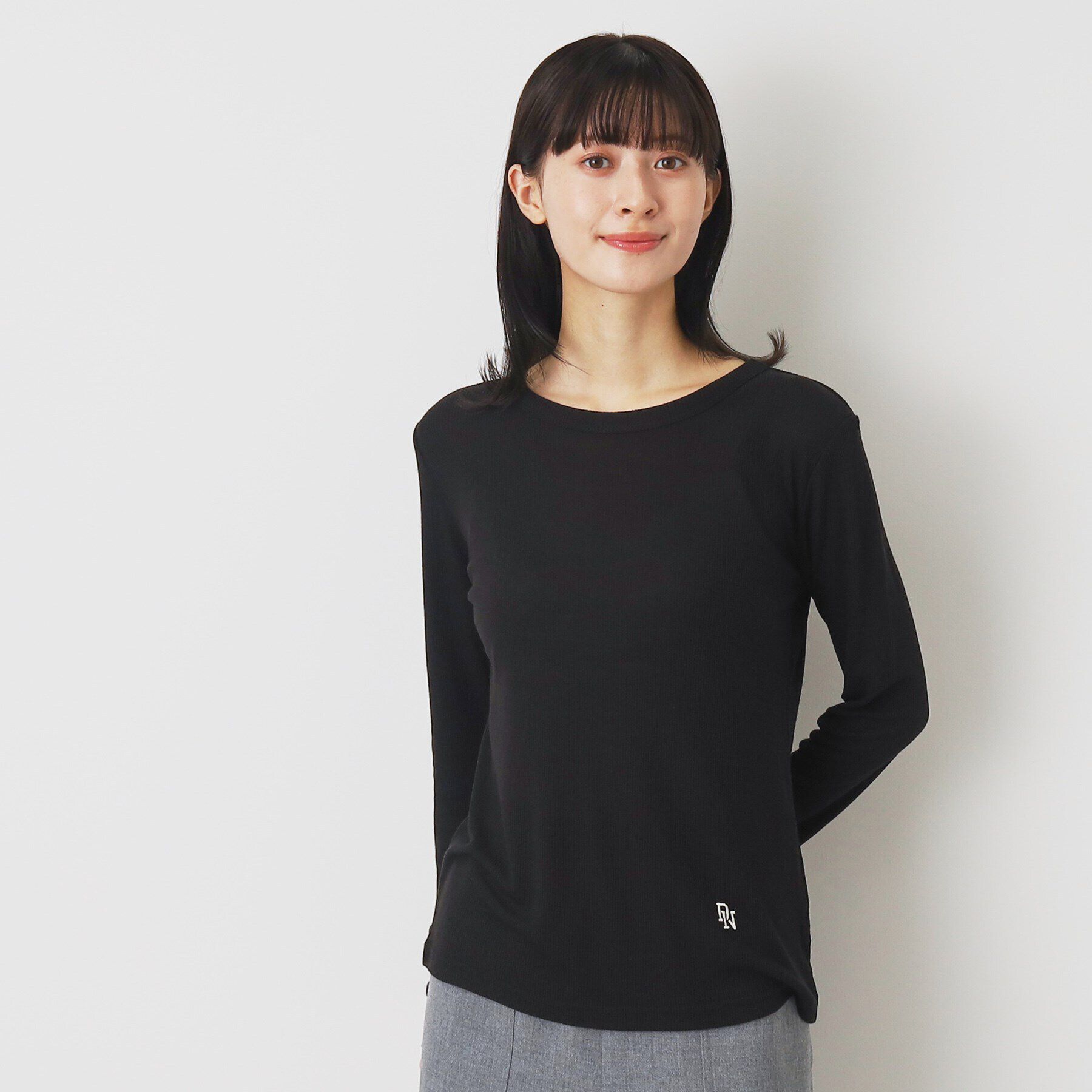 Dessin「【洗える】リブクルーネックロングスリーブ」|Tシャツ・カットソー|