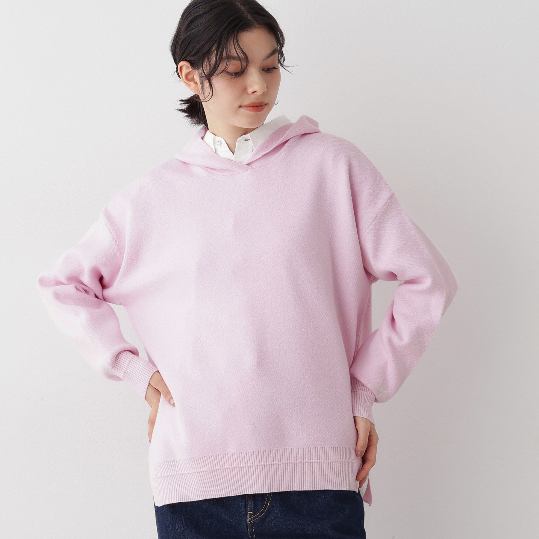 Dessin「【洗える／体型カバー】ちょうどいいニットパーカ」|ニット・セーター|ピンク(071)