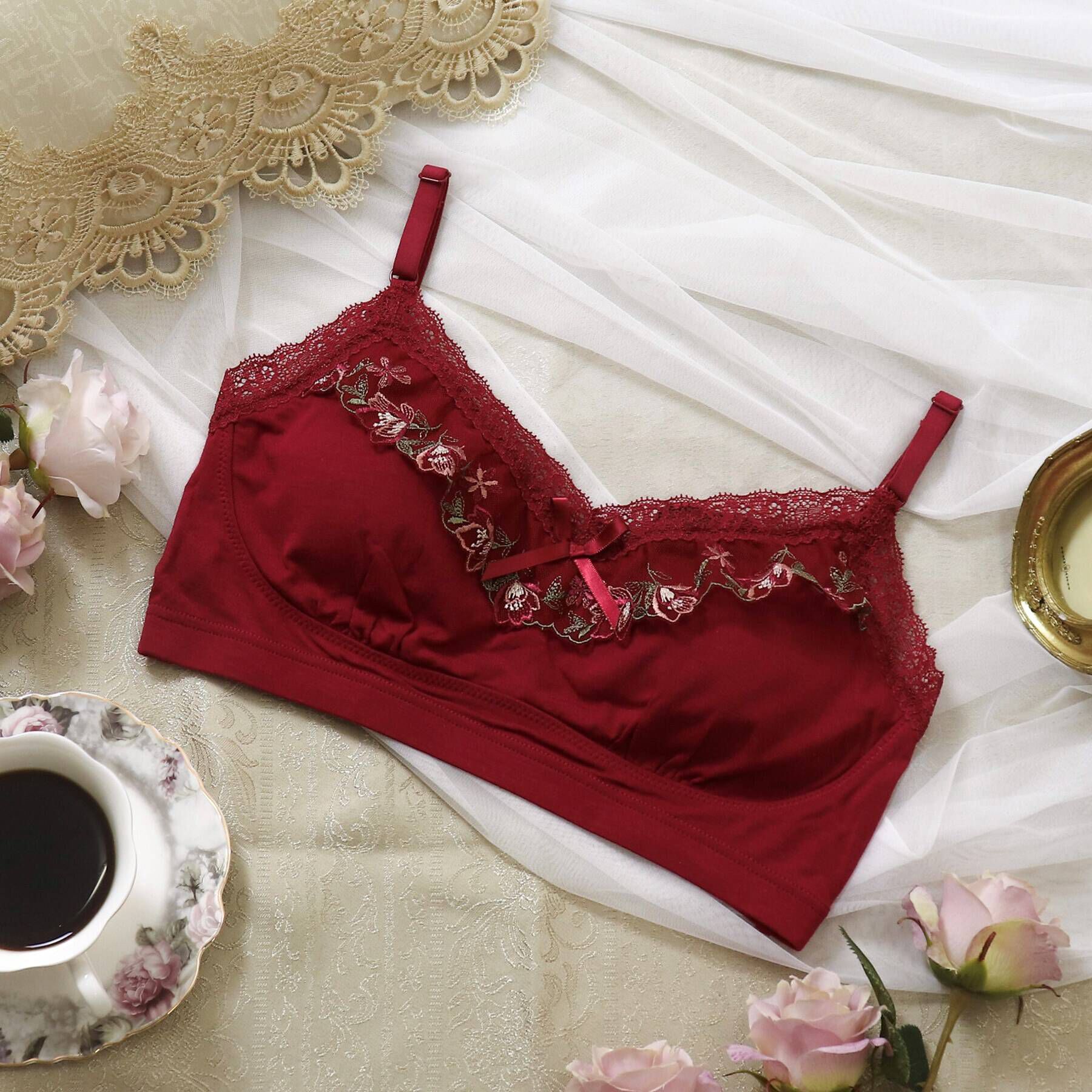 Risa Magli「アマリア おやすみブラ」|インナー|レッド(060)