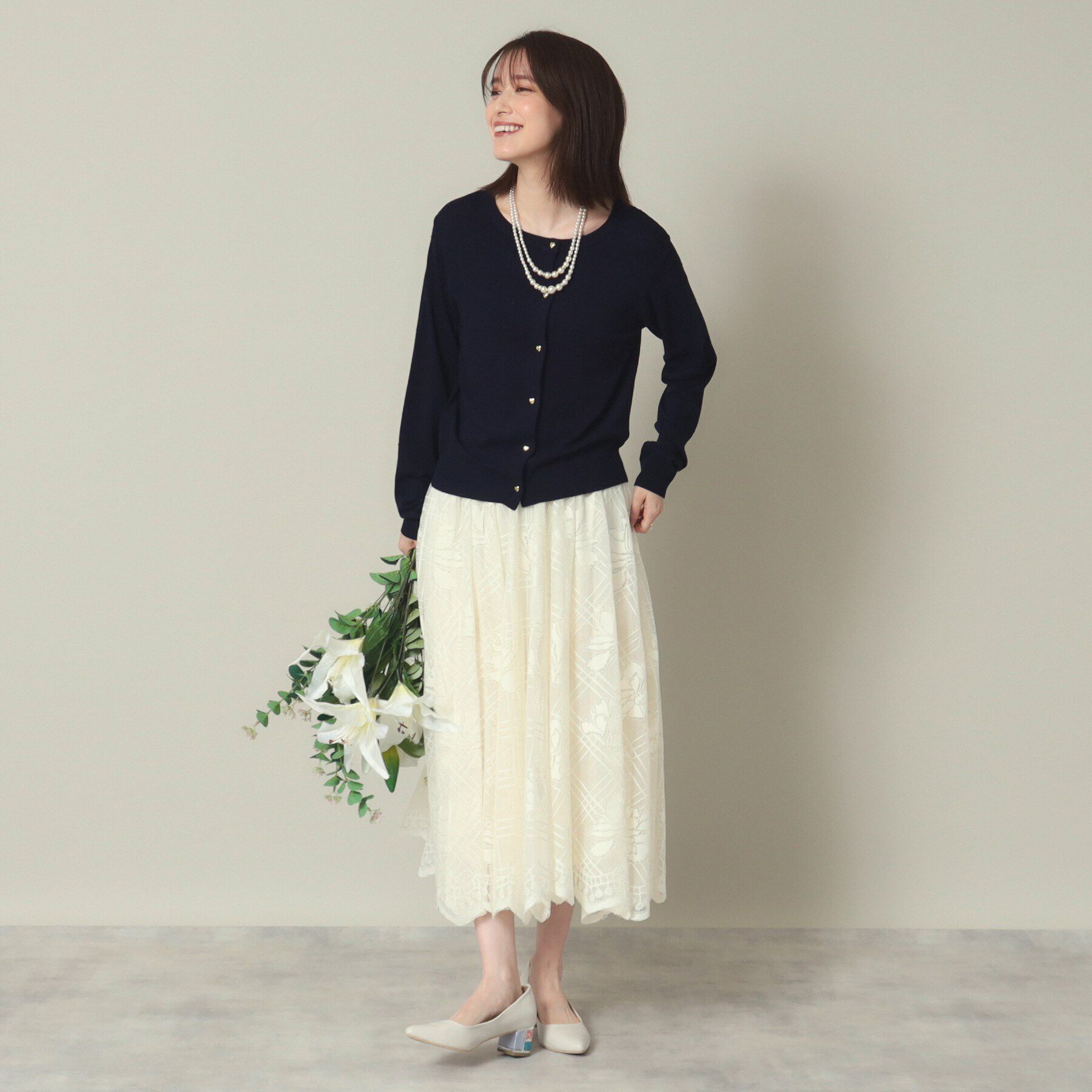 ITS&rsquo;DEMO「【手洗い可／アンチピリング】ハートボタンドットカーデ」|カーディガン|