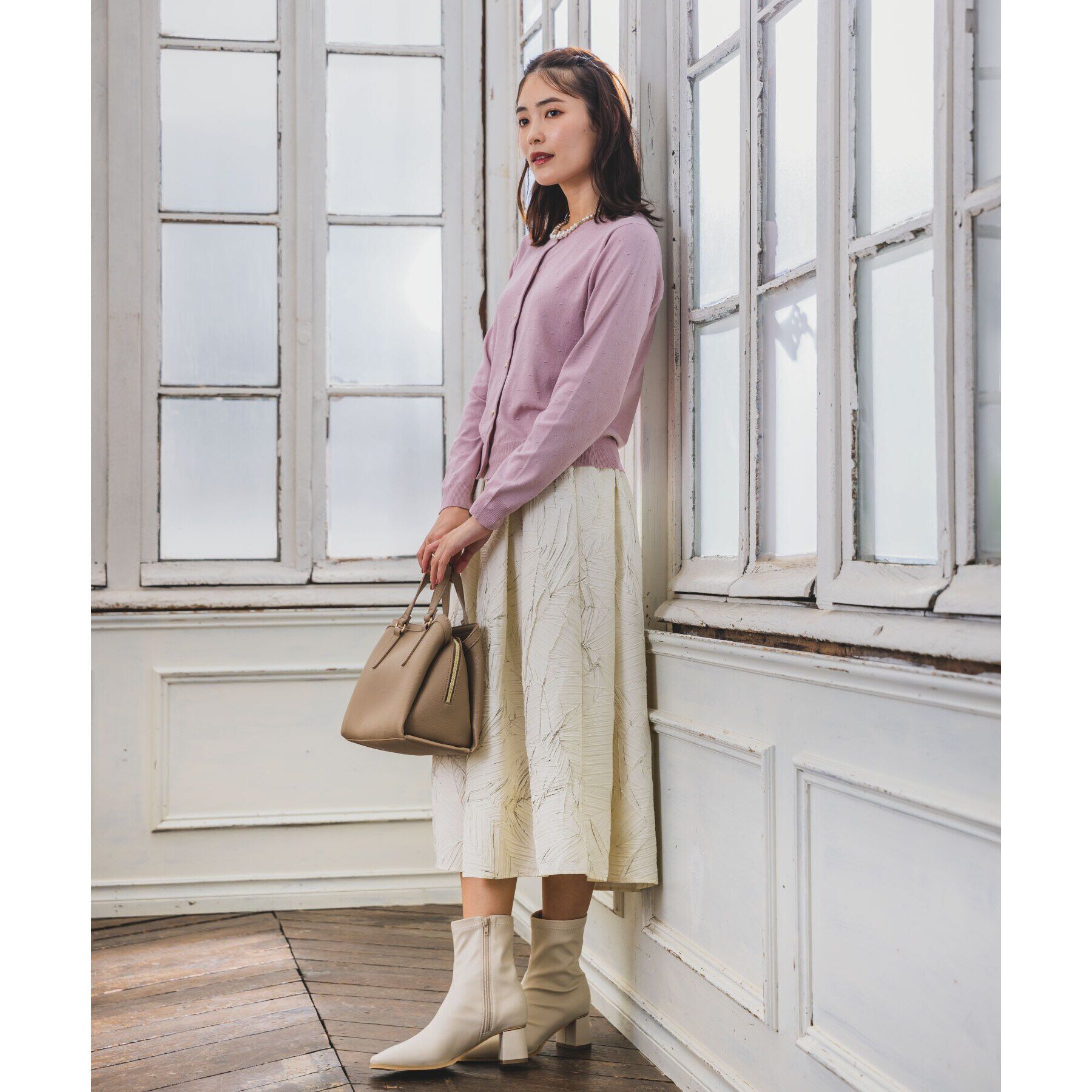 ITS&rsquo;DEMO「【手洗い可／アンチピリング】ハートボタンドットカーデ」|カーディガン|