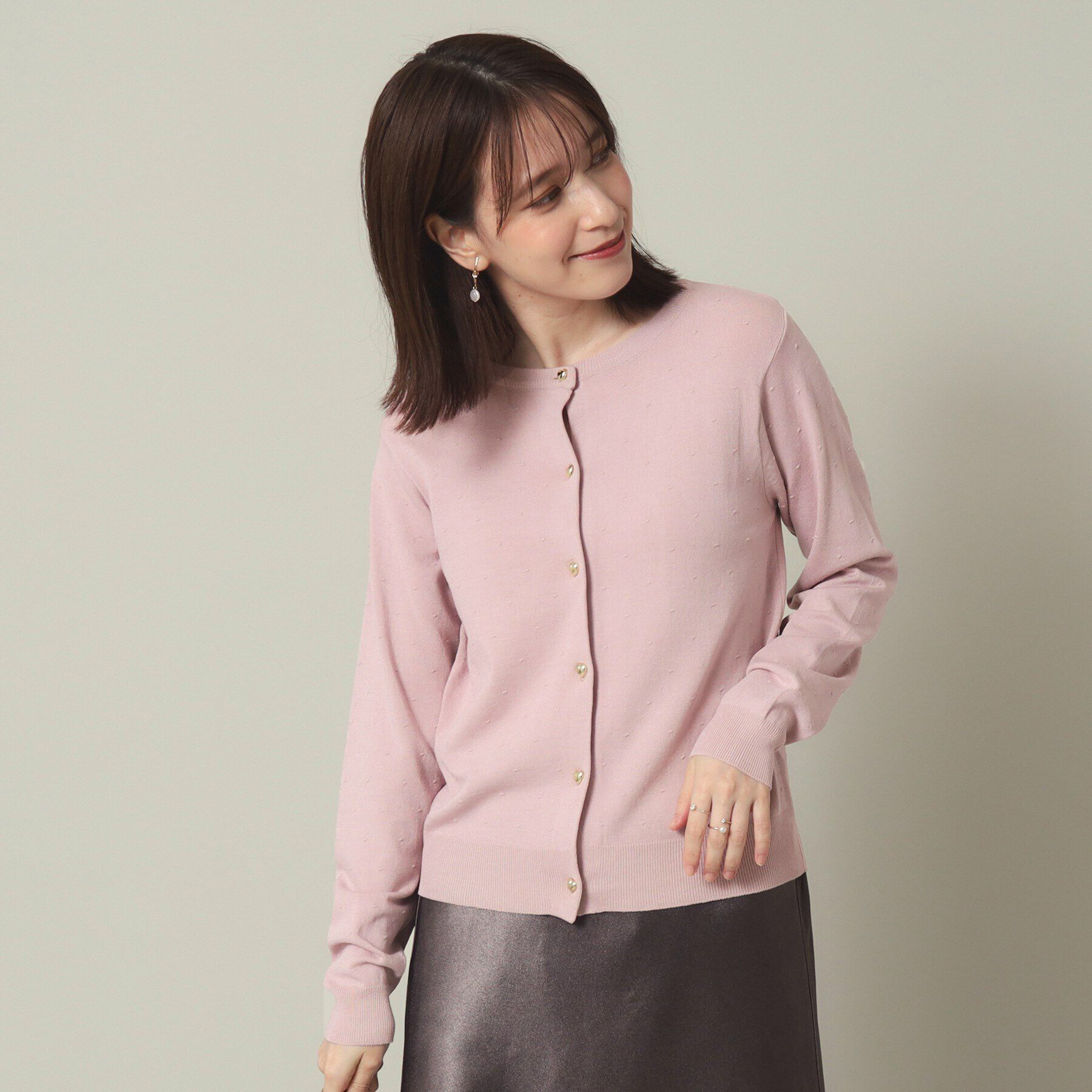 ITS&rsquo;DEMO「【手洗い可／アンチピリング】ハートボタンドットカーデ」|カーディガン|