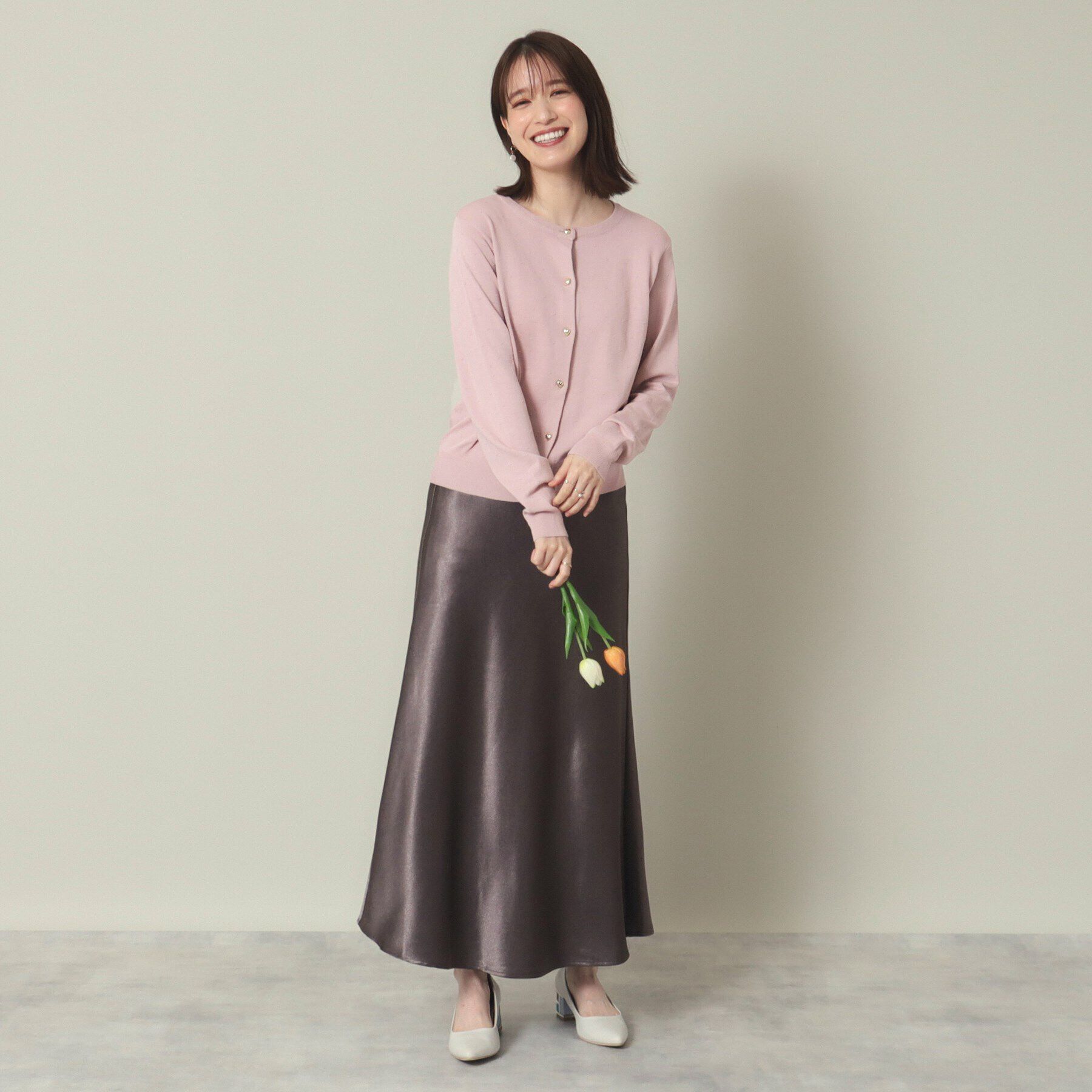 ITS&rsquo;DEMO「【手洗い可／アンチピリング】ハートボタンドットカーデ」|カーディガン|