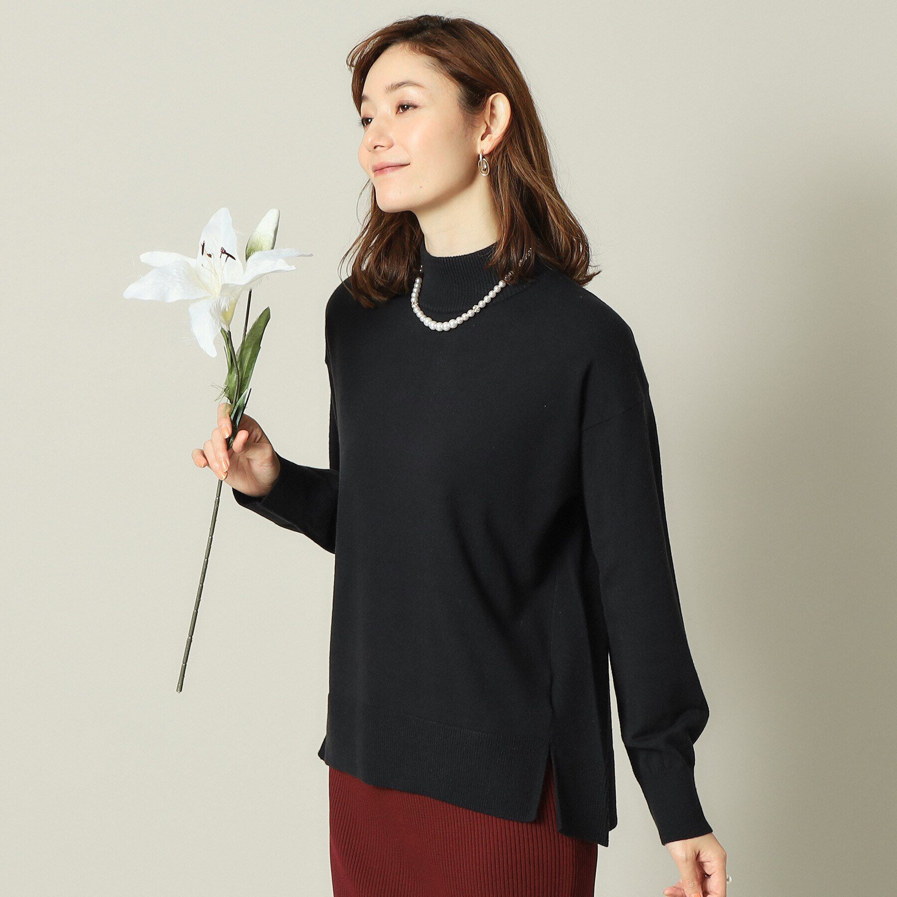 ITS&rsquo;DEMO「【手洗い可】ハイネックニット」|ニット・セーター|ブラック(019)