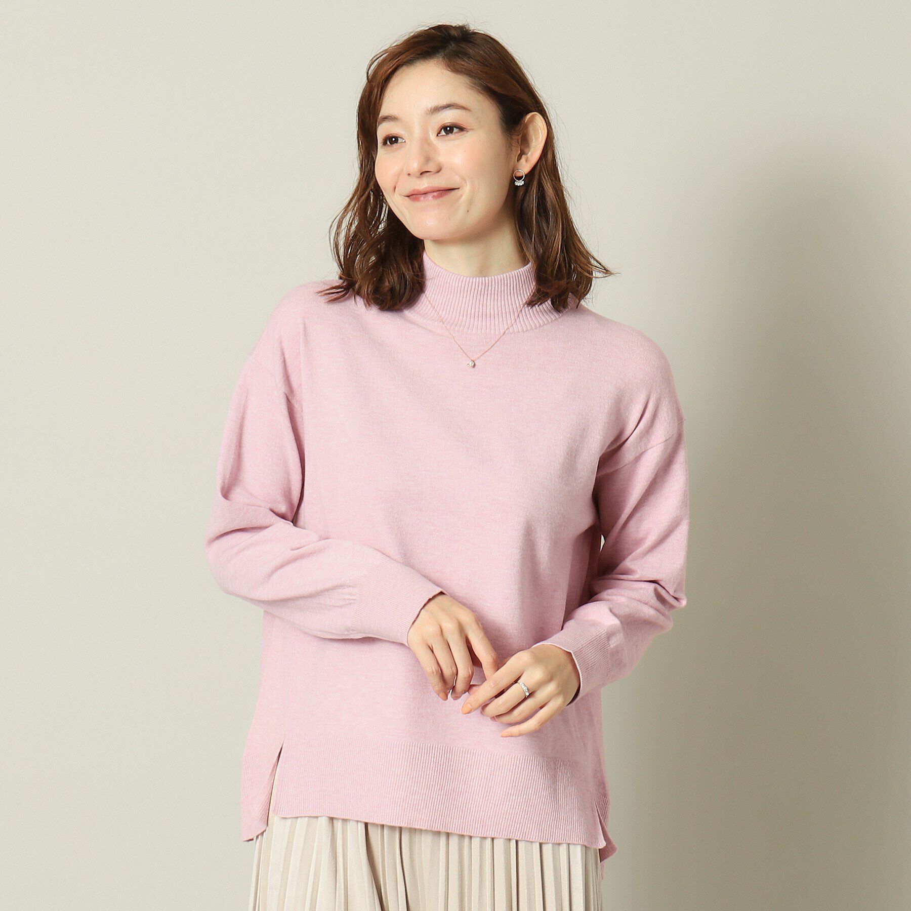 ITS&rsquo;DEMO「【手洗い可】ハイネックニット」|ニット・セーター|ピンク(071)