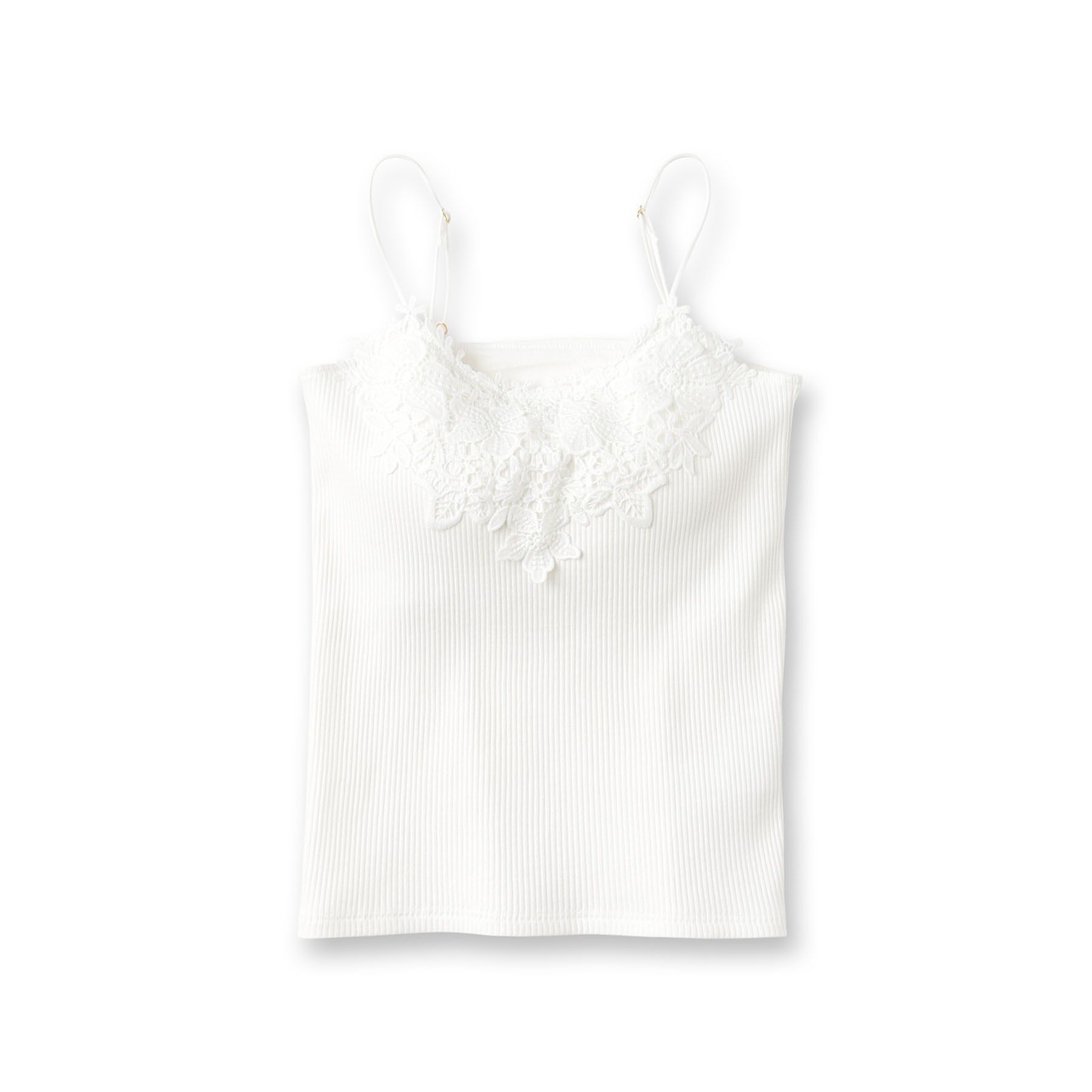 ITS&rsquo;DEMO「【洗濯機OK】レース付きカップインナー」|キャミソール|オフホワイト(003