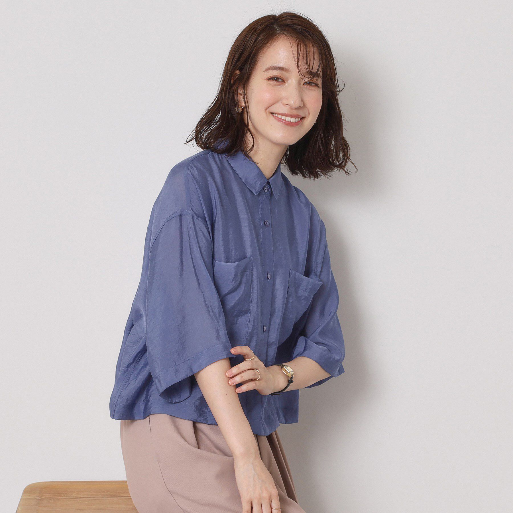 ITS&rsquo;DEMO「【手洗い可】シアーショート丈シャツ」|シャツ・ブラウス|