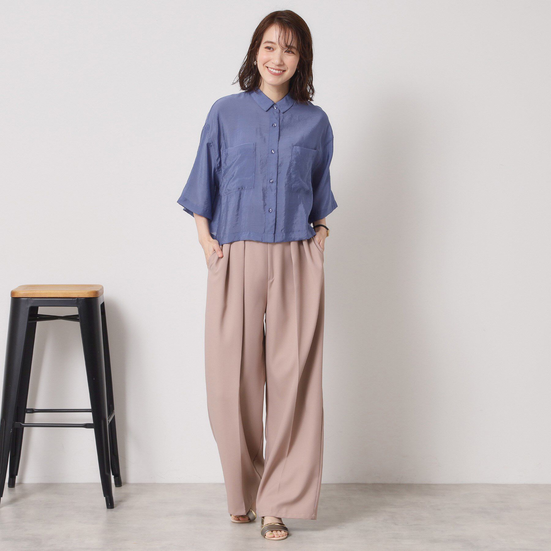 ITS&rsquo;DEMO「【手洗い可】シアーショート丈シャツ」|シャツ・ブラウス|