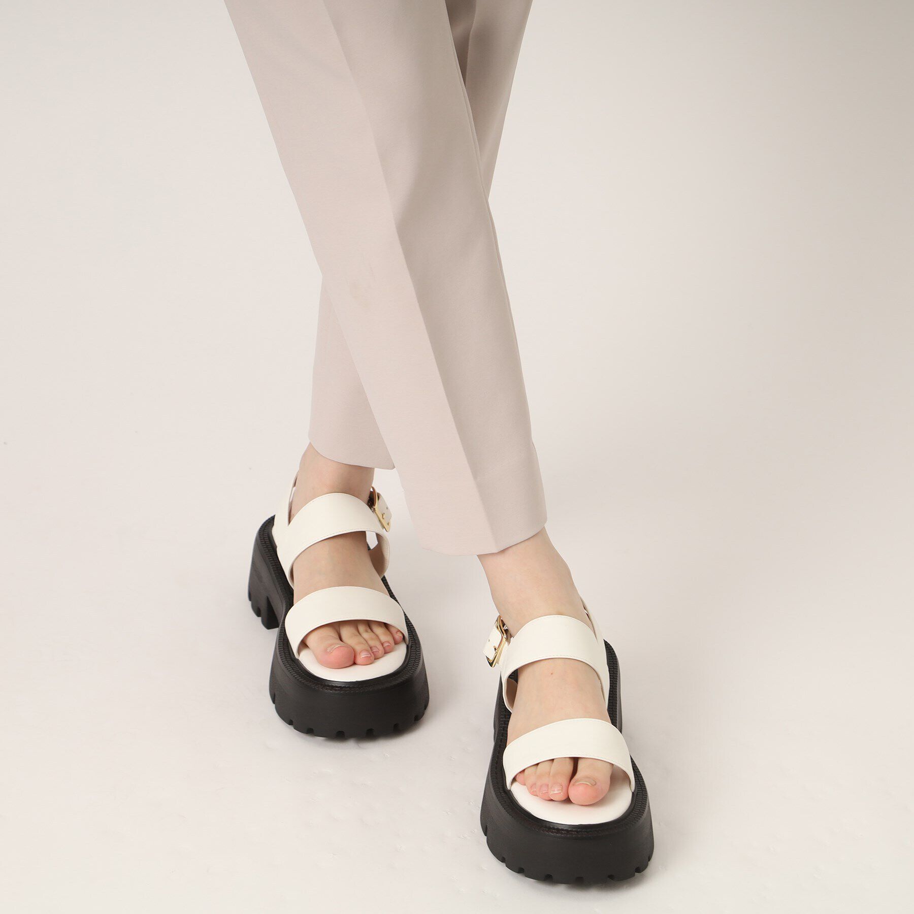 ESPERANZA「トラックソール厚底サンダル【ESPERANZA_blanca】」|サンダル|