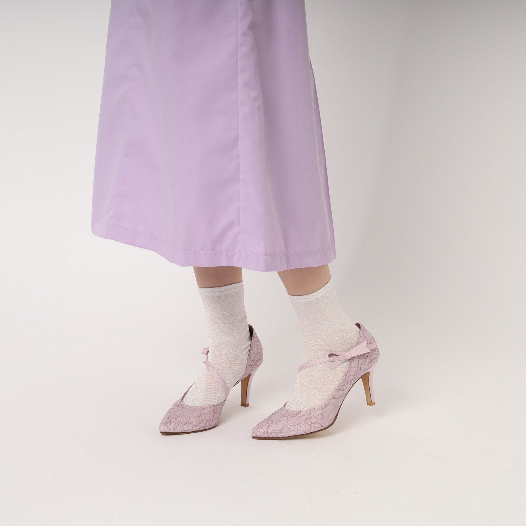 ESPERANZA「サイドオープンリボン付きパンプス」|パンプス|