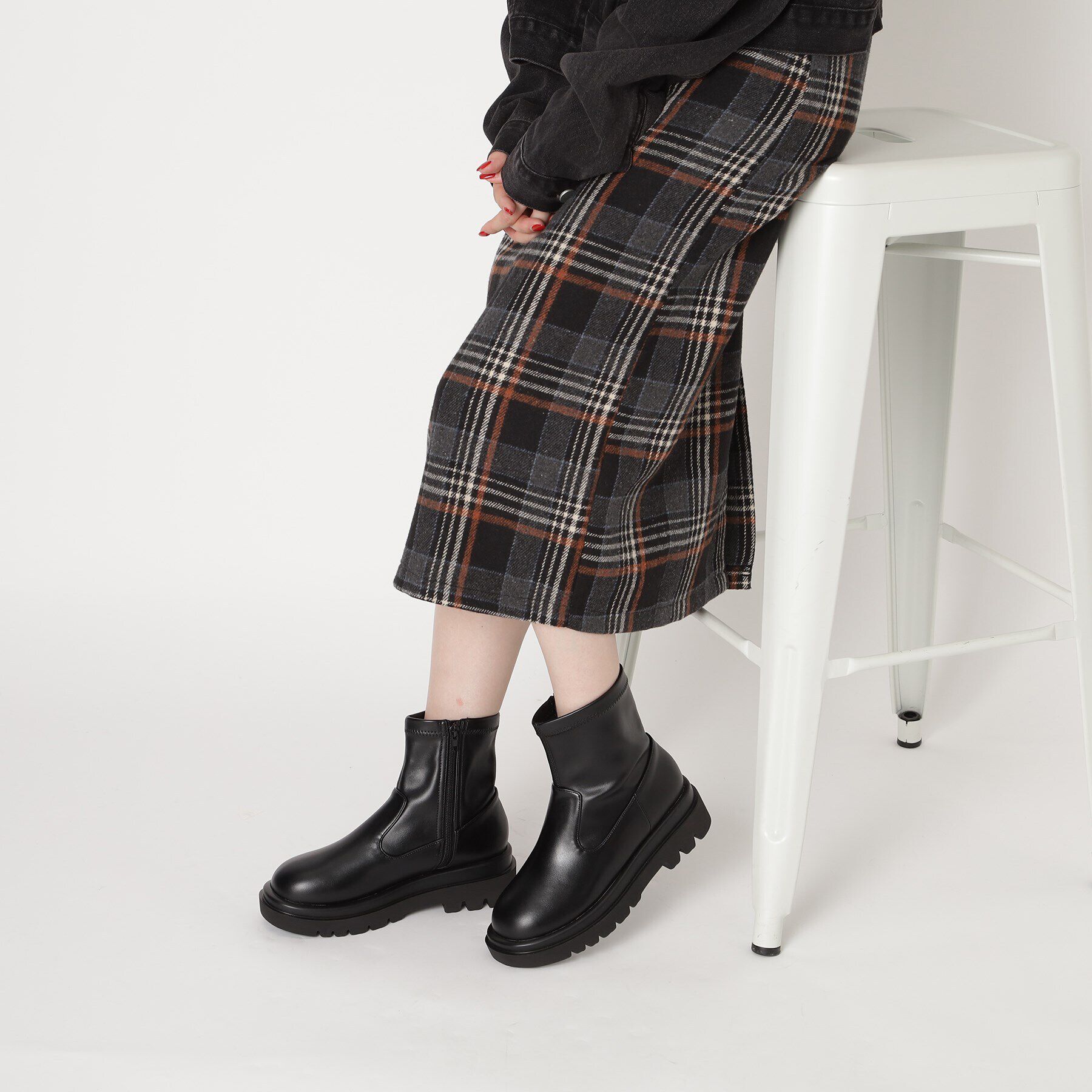 ESPERANZA「トラックソールショートブーツ【ESPERANZA_blanca】」|ショートブーツ|