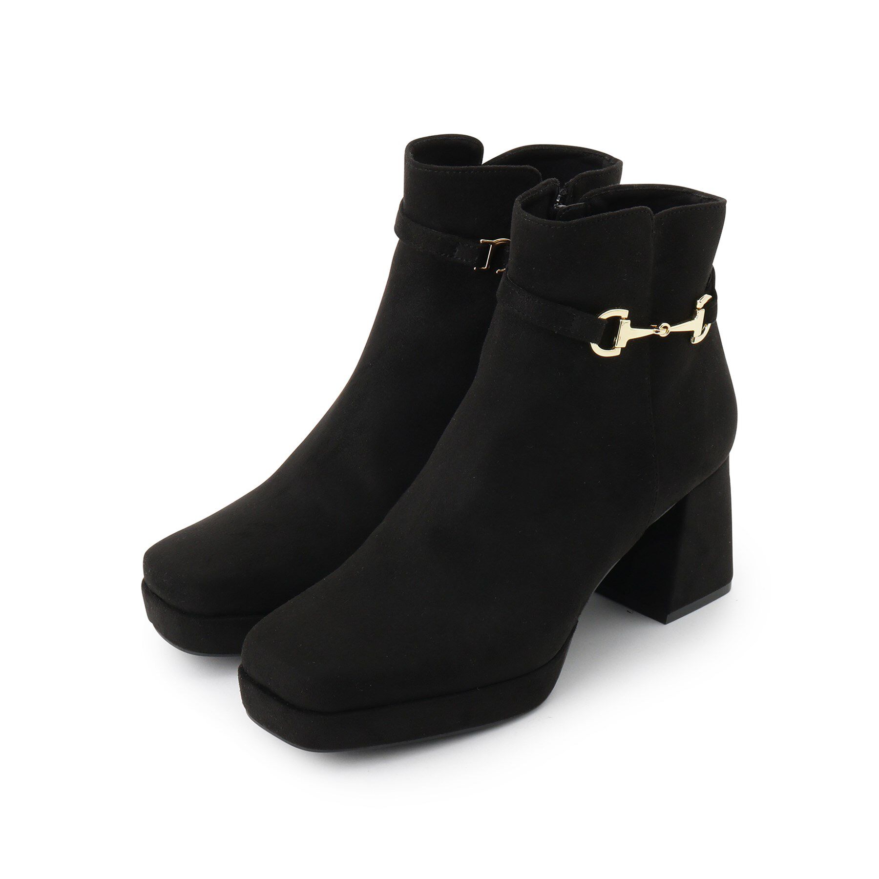 ESPERANZA「スクエアサイドビットブーツ」|ショートブーツ|ﾌﾞﾗｯｸｽｴｰﾄﾞ(119)