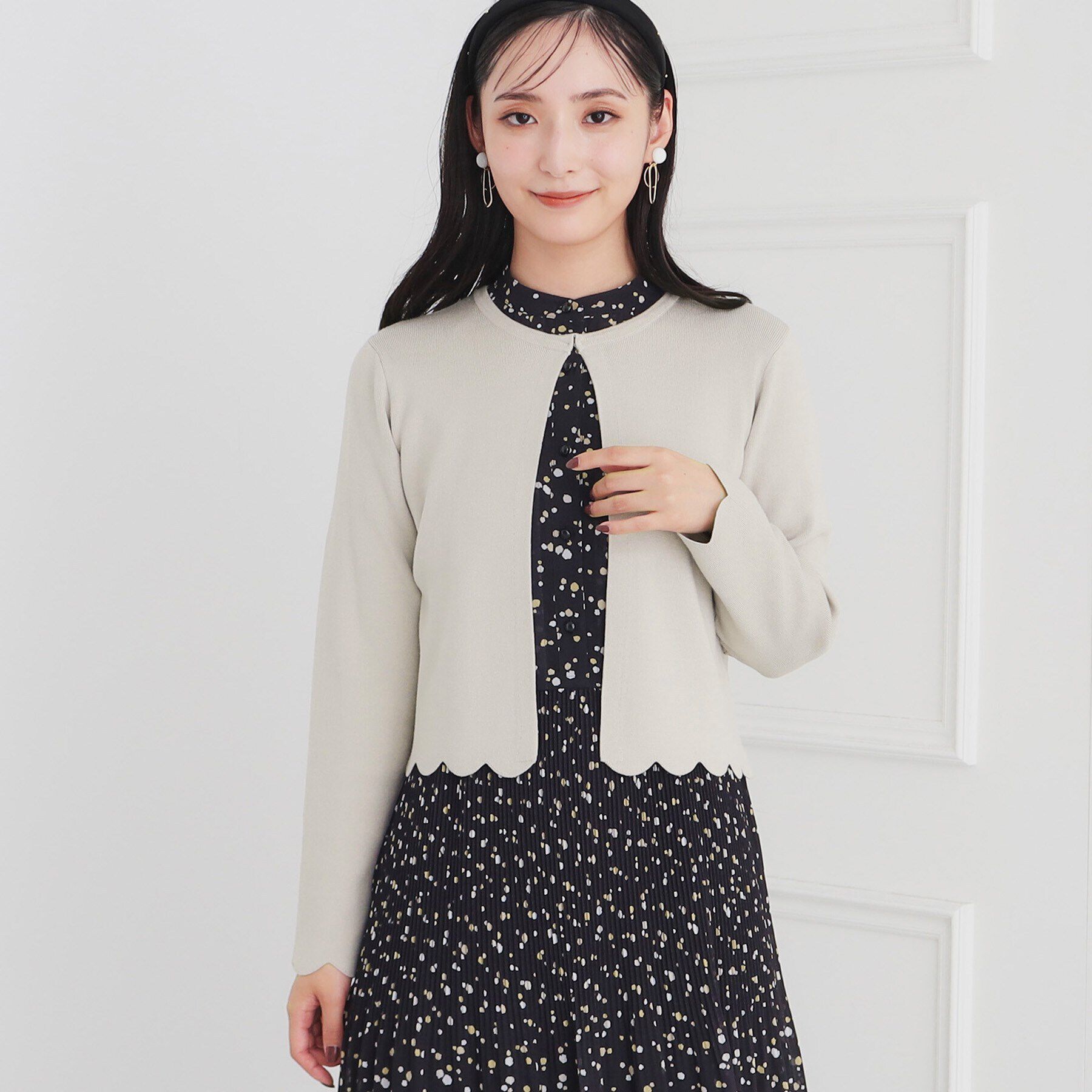SunaUna「【ワンピース合わせにおすすめ!／大人気】スカラップニットボレロ」|ニット・セーター|