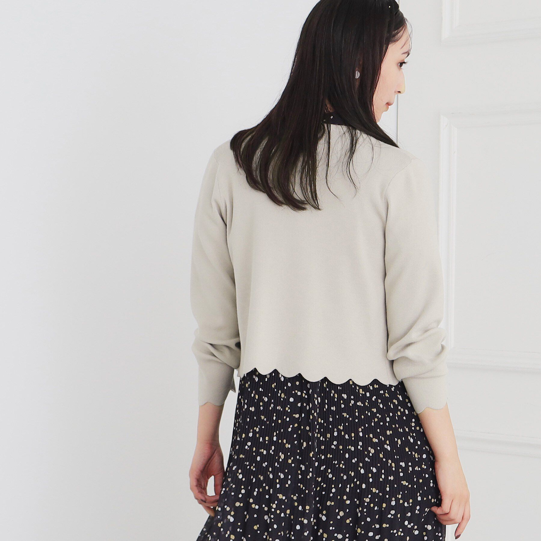 SunaUna「【ワンピース合わせにおすすめ!／大人気】スカラップニットボレロ」|ニット・セーター|