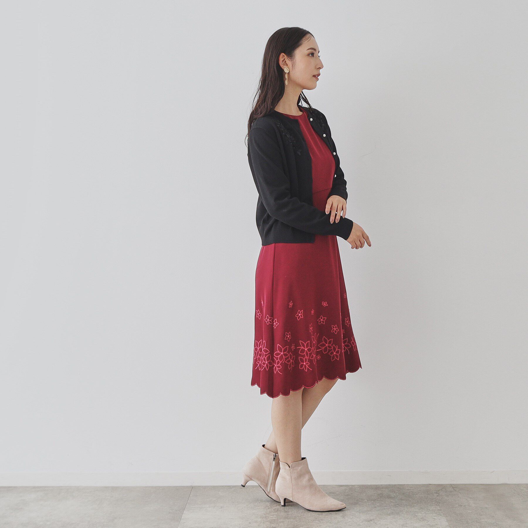 SunaUna「【SS～Lサイズ展開／リボン刺繍】クラフトニット」|カーディガン|