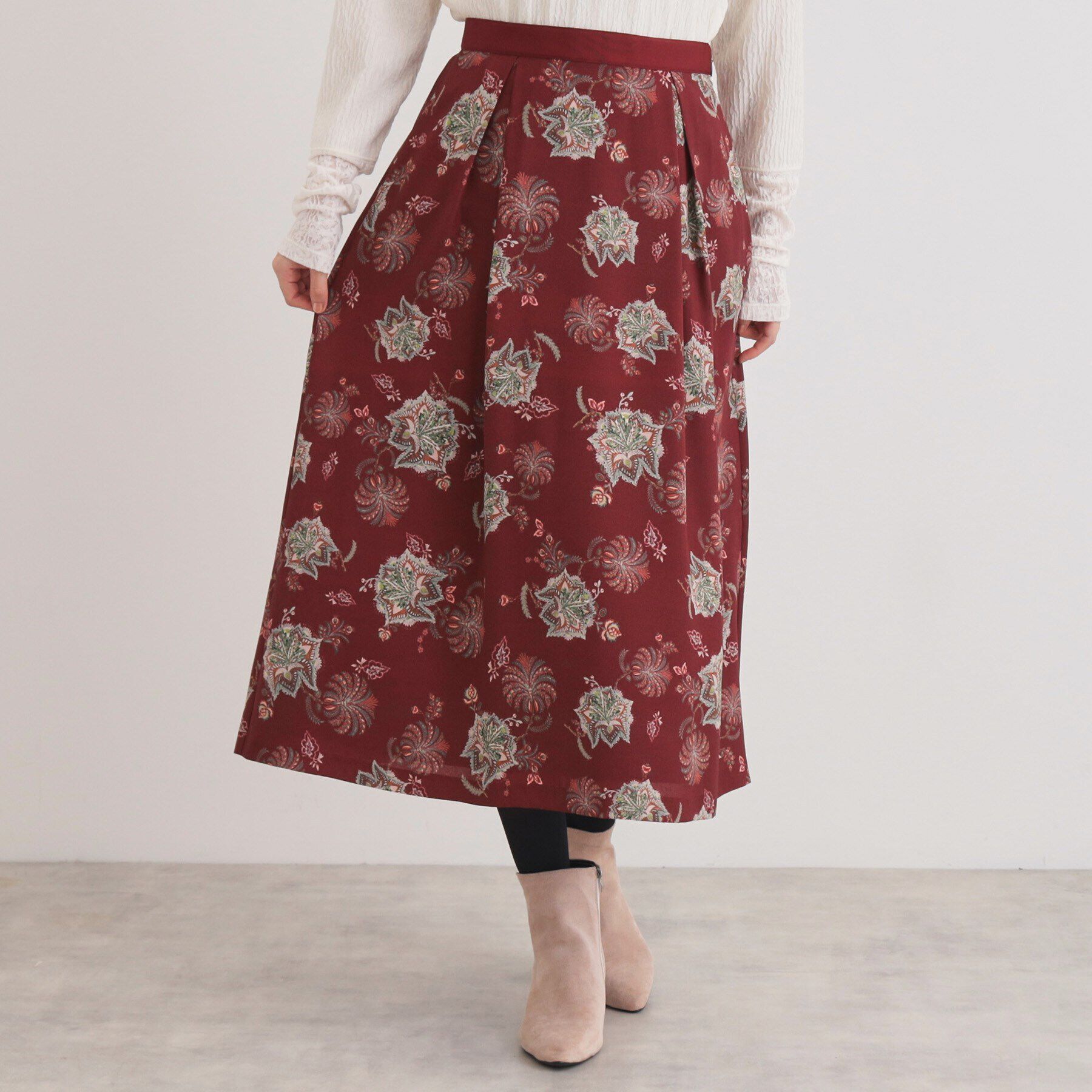 SunaUna「【＆yours project／オリエンタルプリント】フレアスカート」|スカート|