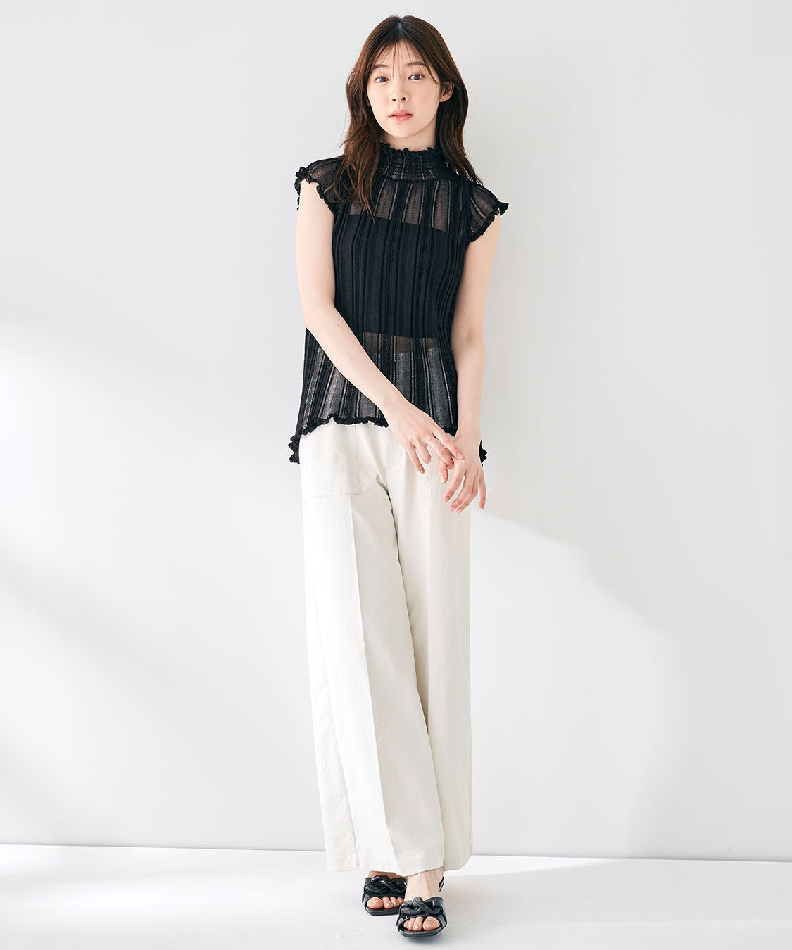 COCO DEAL「透かし編みニットチュニック」|ニット・セーター|