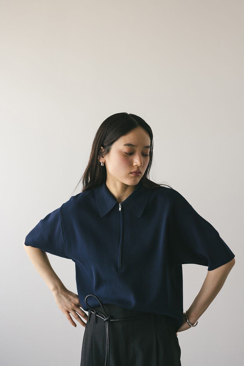 STYLEMIXER「ハーフリーブドライニットポロ」|ニット・セーター|