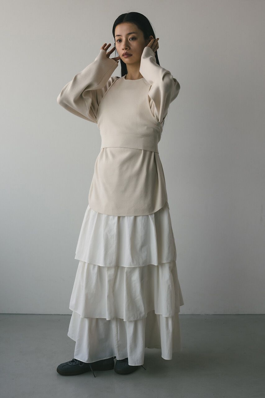 STYLEMIXER「ティアードフレアスカート」|スカート|WHT