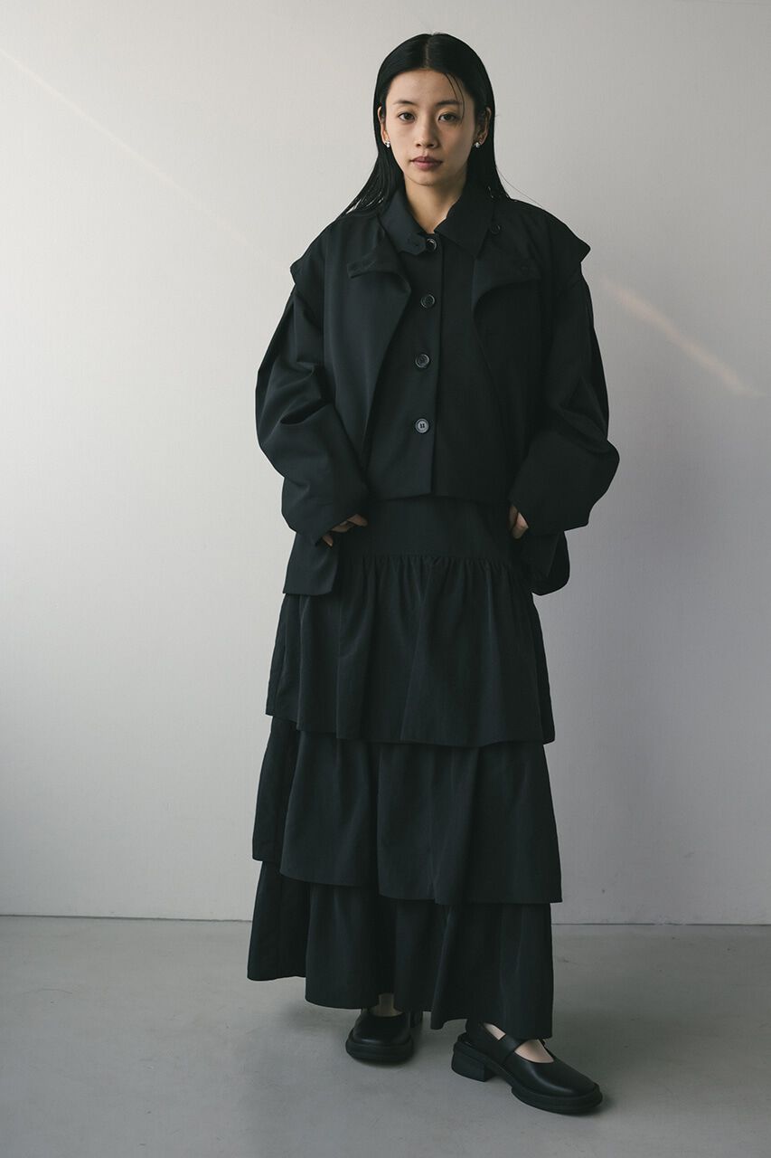 STYLEMIXER「ティアードフレアスカート」|スカート|BLK