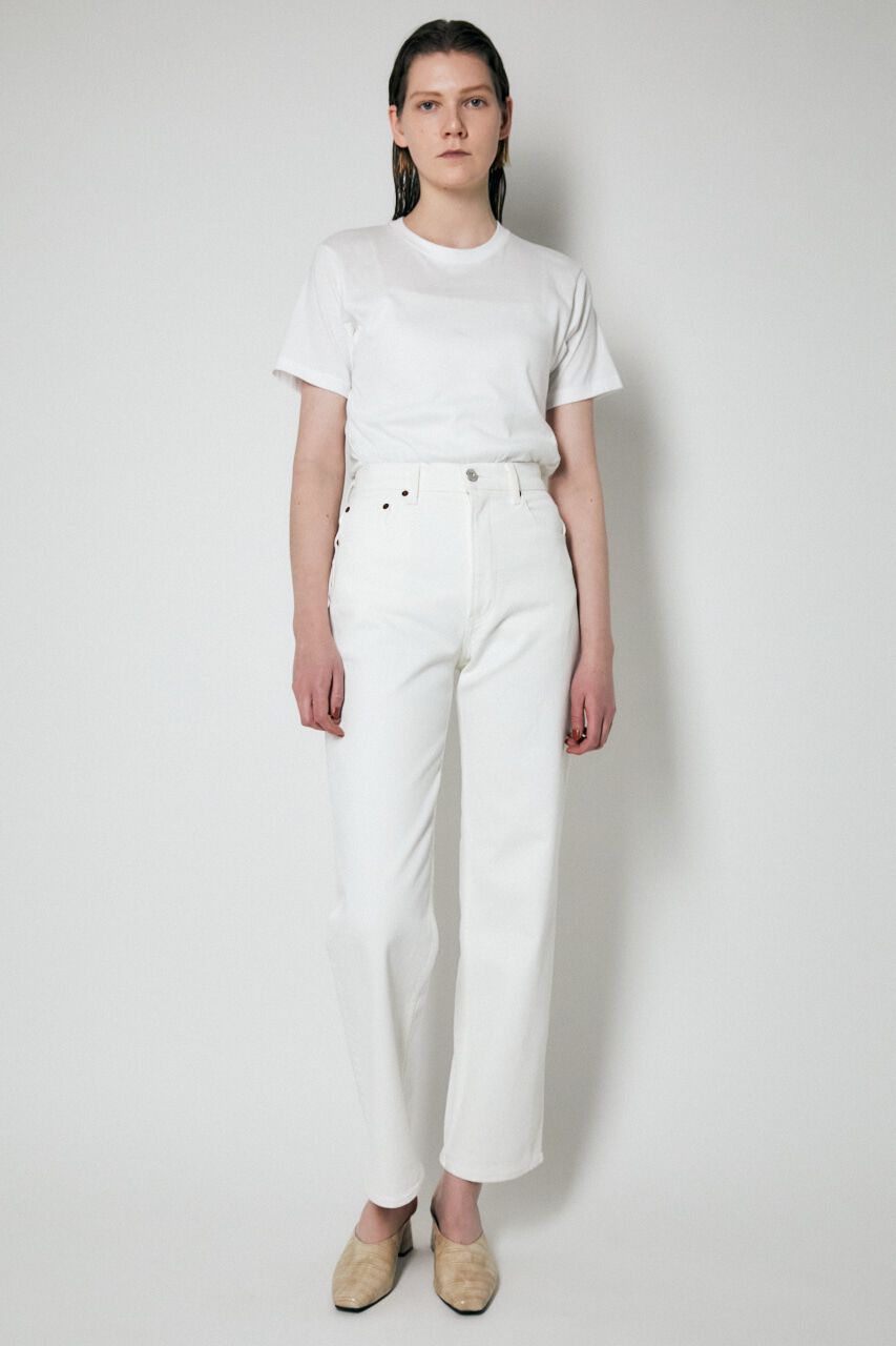 MOUSSY「PLAIN JEANS COLOR STRAIGHT」|デニム|WHT