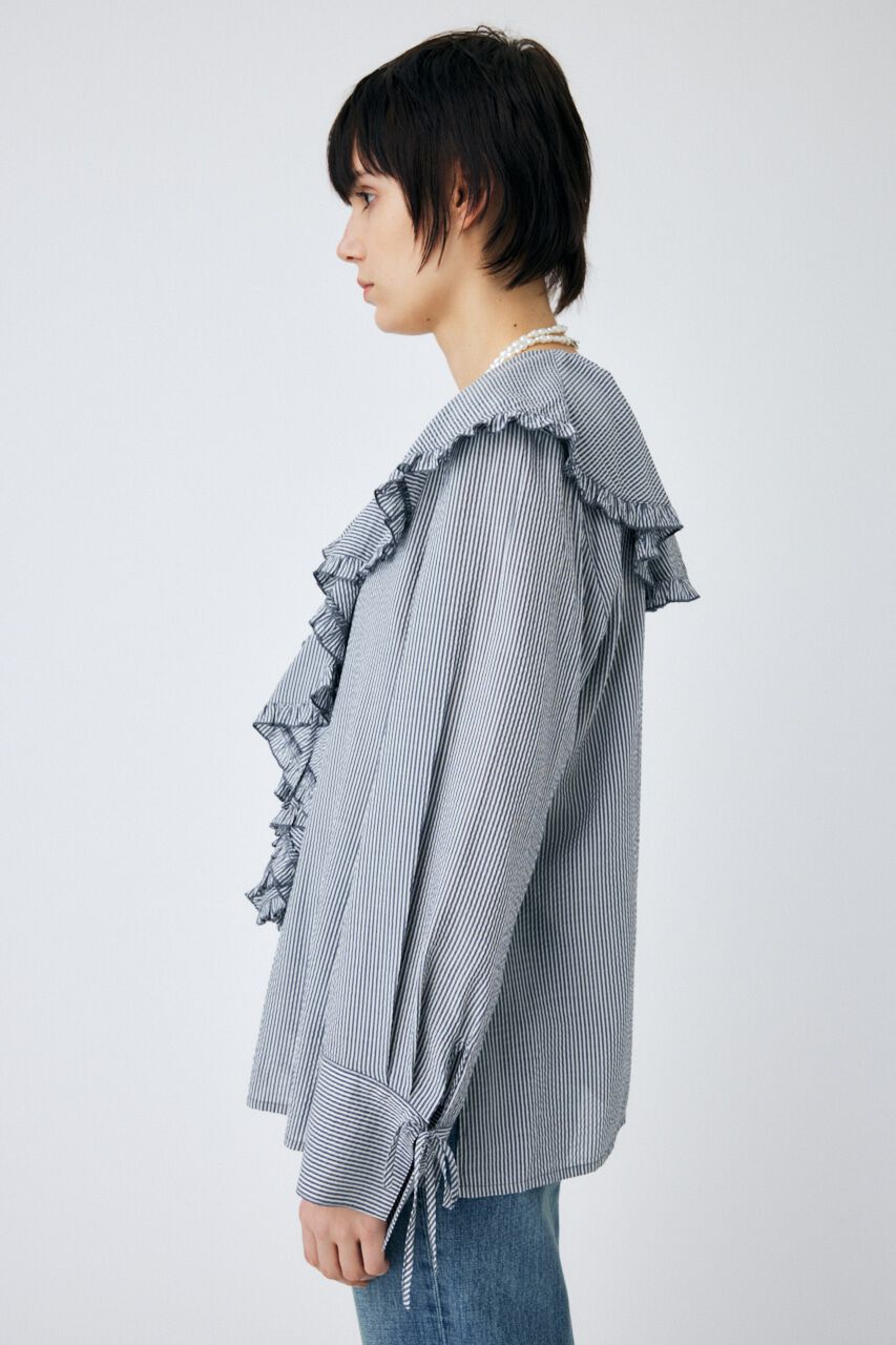 MOUSSY「STRIPE RAFFLE ブラウス」|シャツ・ブラウス|