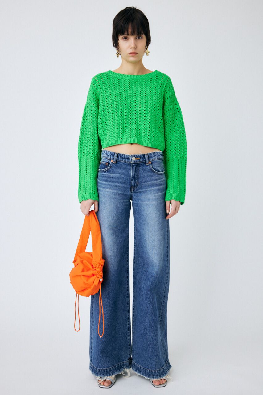 MOUSSY「OPEN STITCH ニット」|ニット・セーター|L/GRN1