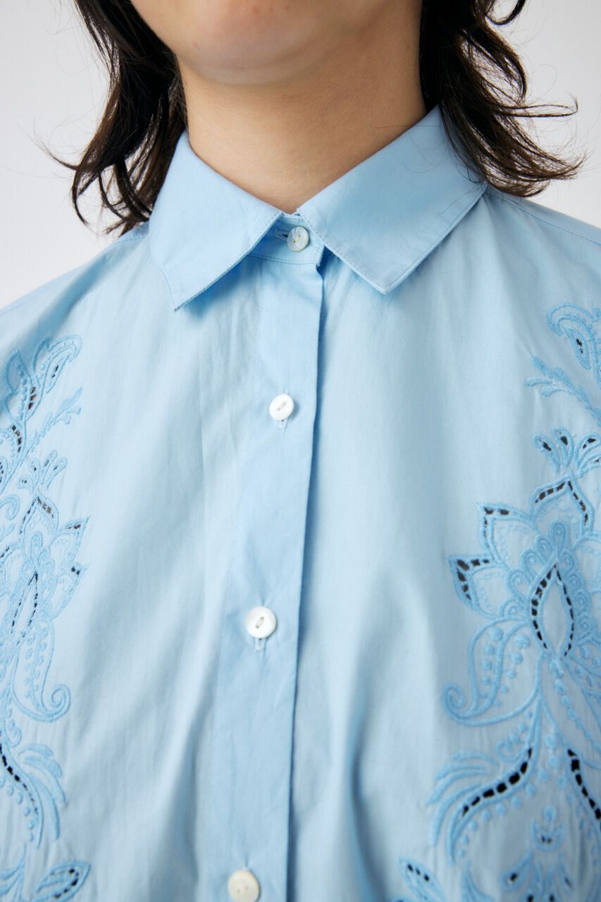 MOUSSY「EMBROIDERY POPLIN LOOSE シャツ」|シャツ・ブラウス|