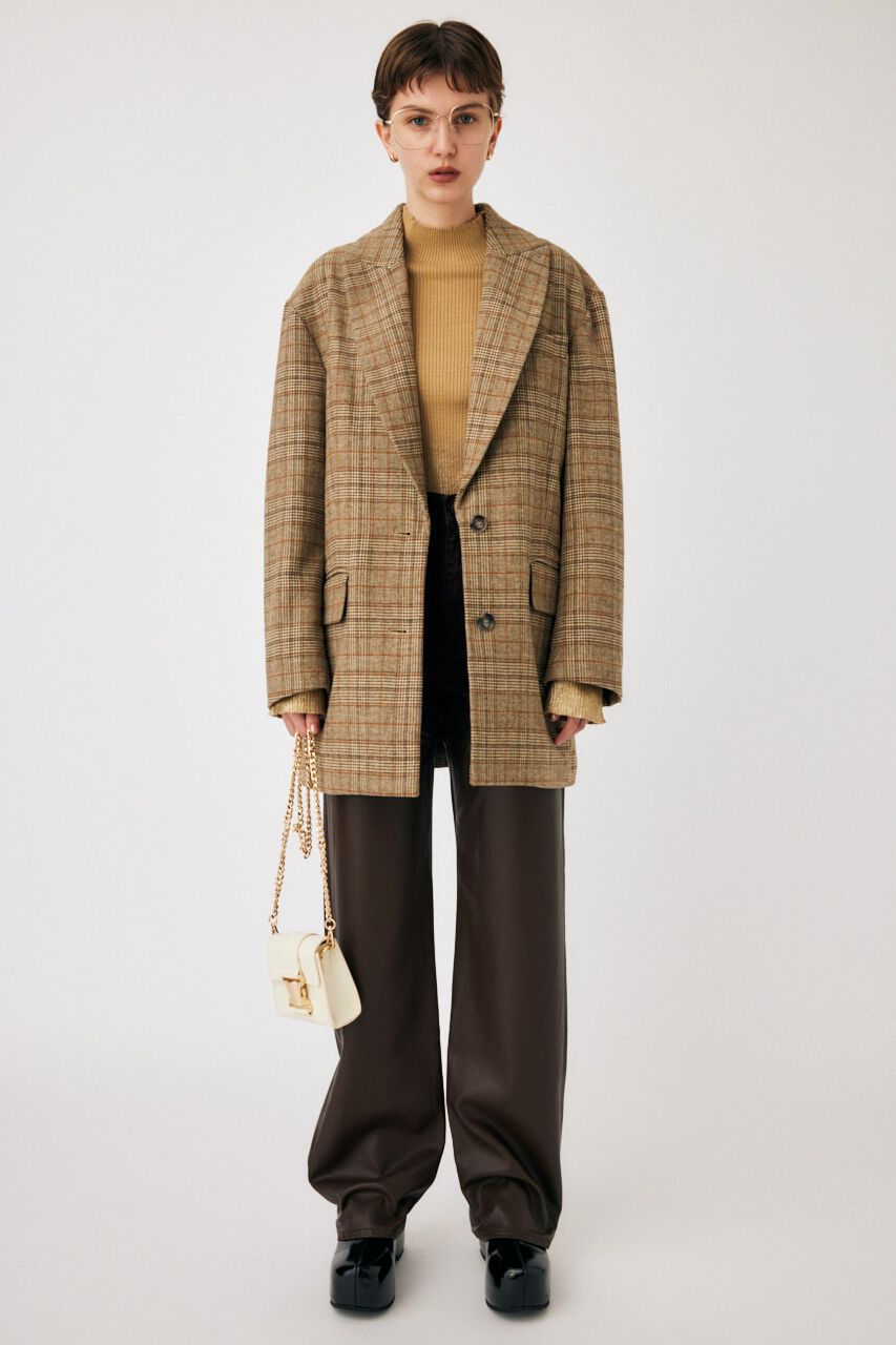 MOUSSY「F/LEATHER COMBI STRAIGHT」|デニム|