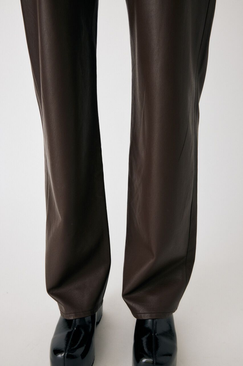 MOUSSY「F/LEATHER COMBI STRAIGHT」|デニム|