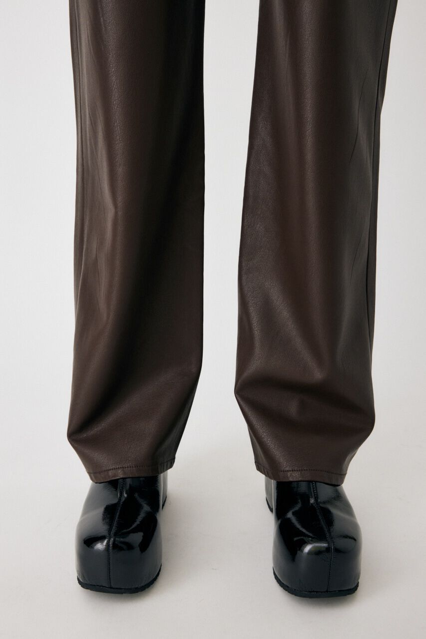 MOUSSY「F/LEATHER COMBI STRAIGHT」|デニム|