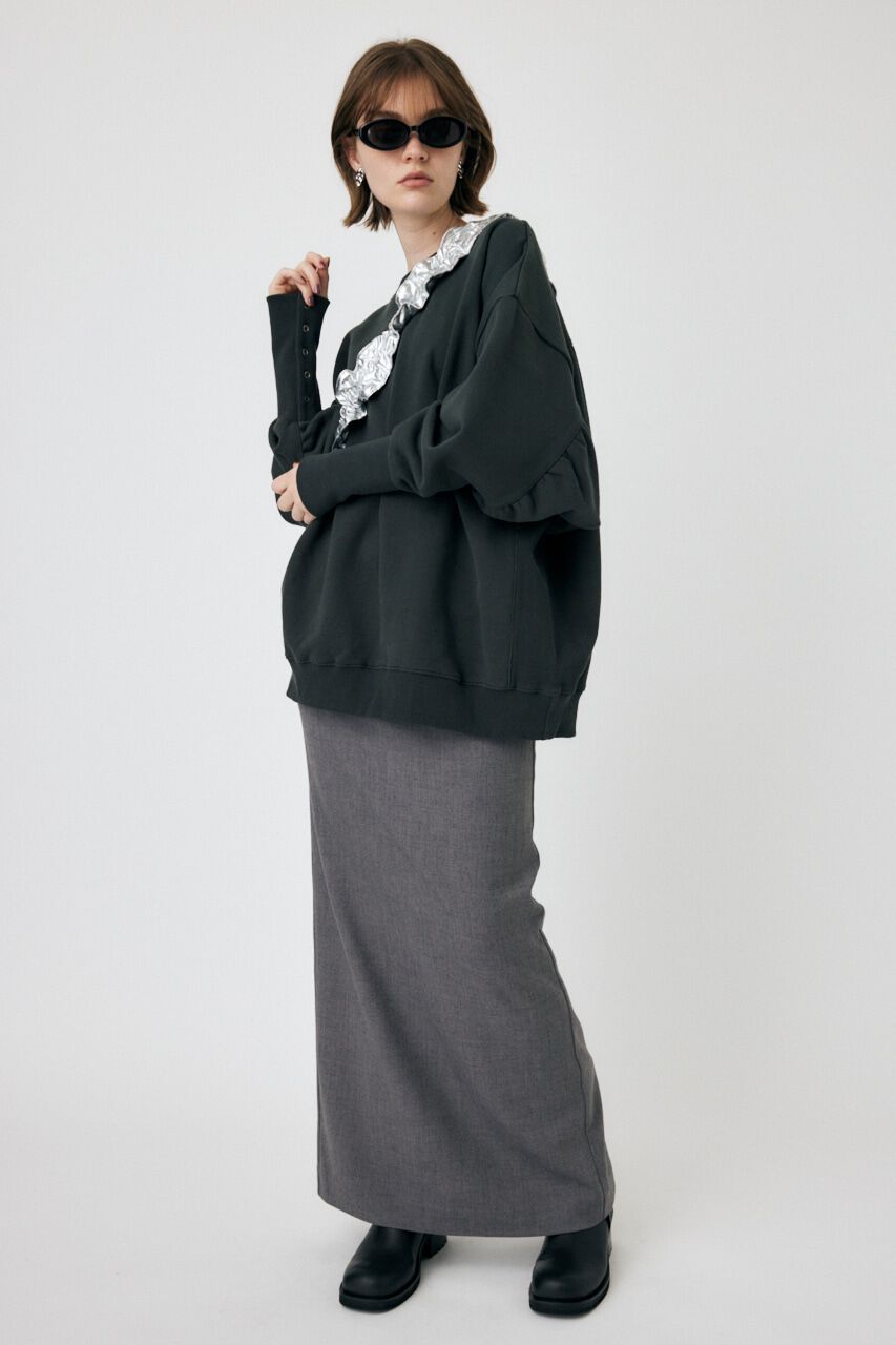 MOUSSY「BACK GATHER LOOSE スウェット」|パーカー|L/BLK1