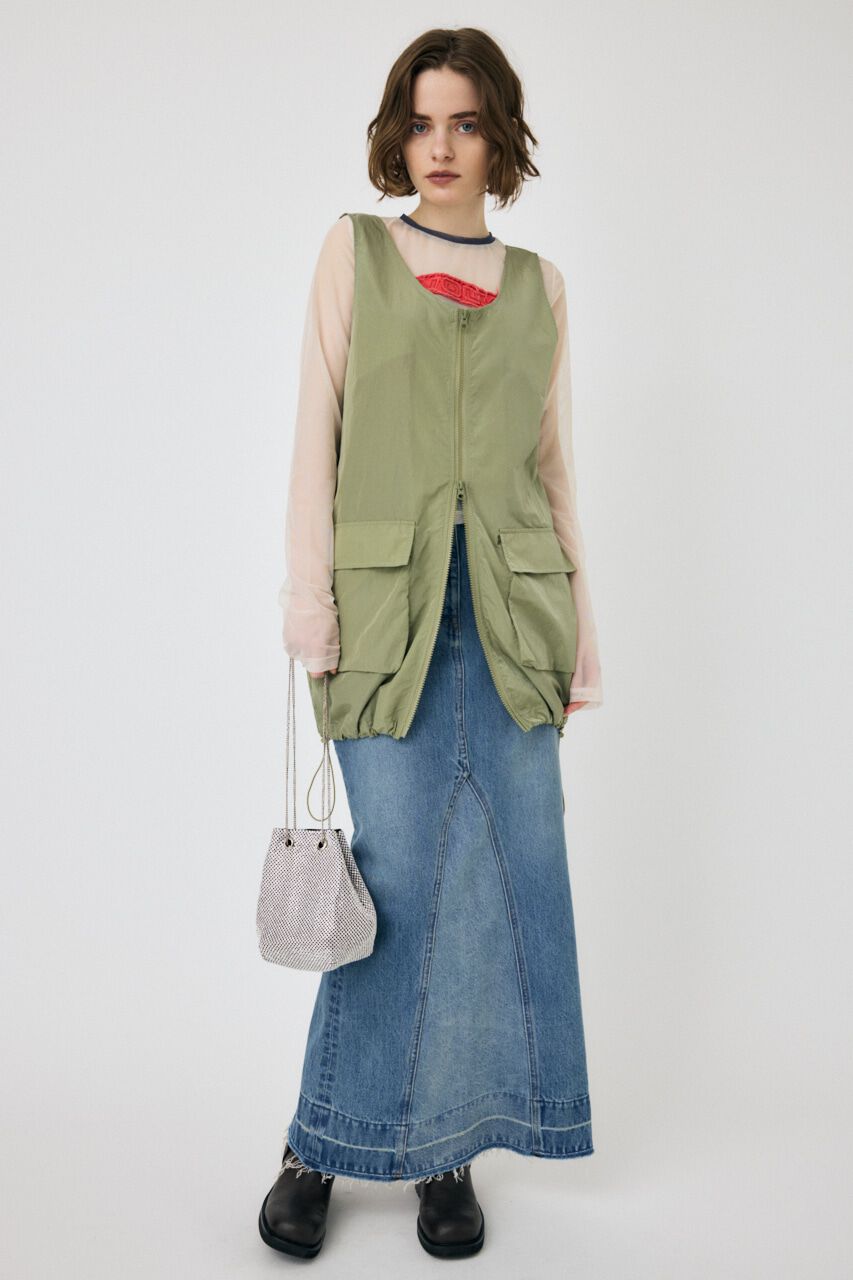 MOUSSY「NYLON ZIP VEST ドレス」|ワンピース|