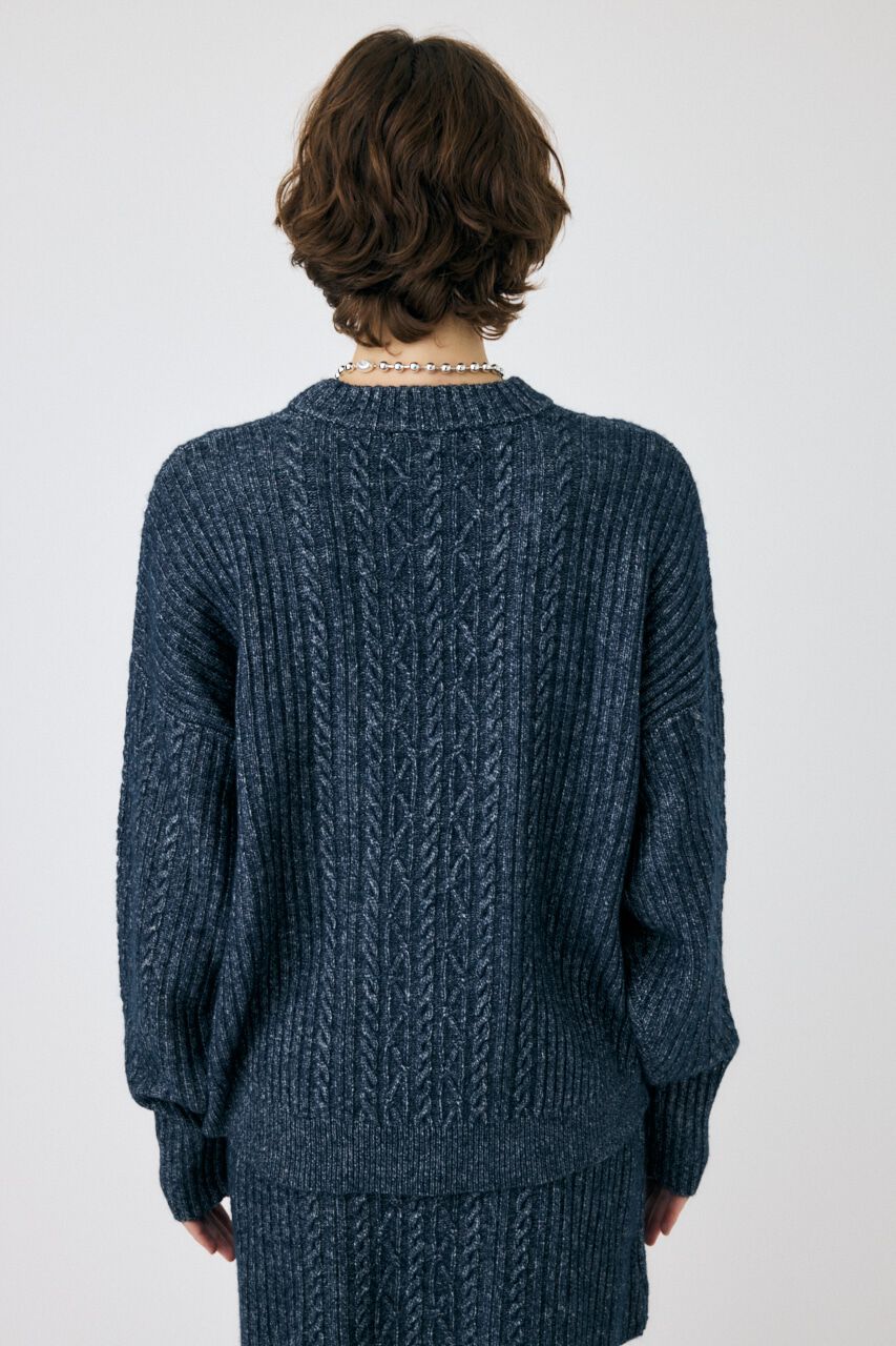 MOUSSY「RIB CABLE ニットトップス」|ニット・セーター|