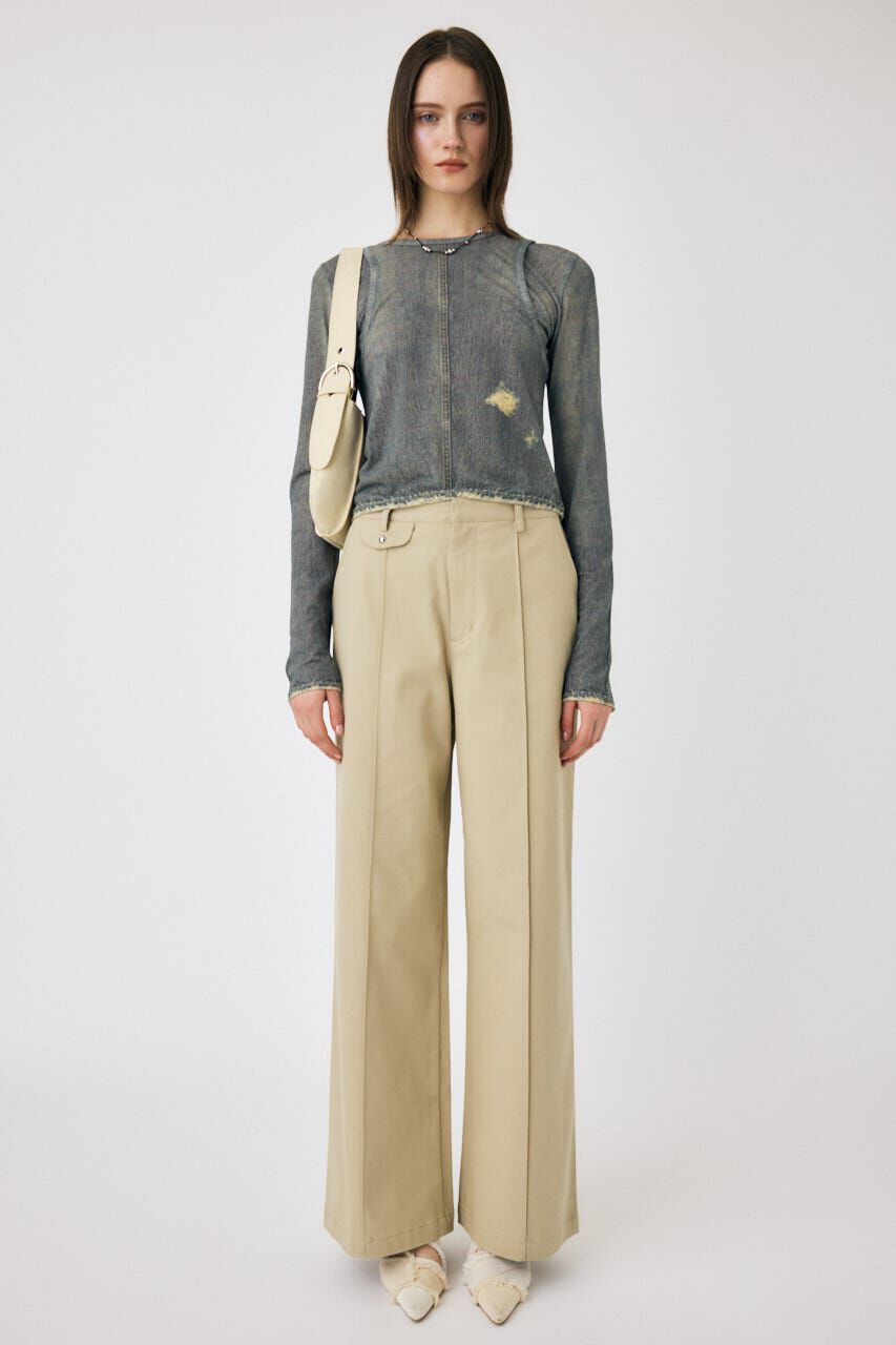 MOUSSY「DENIM PRINT TRANSPARENT ロンT」|Tシャツ・カットソー|