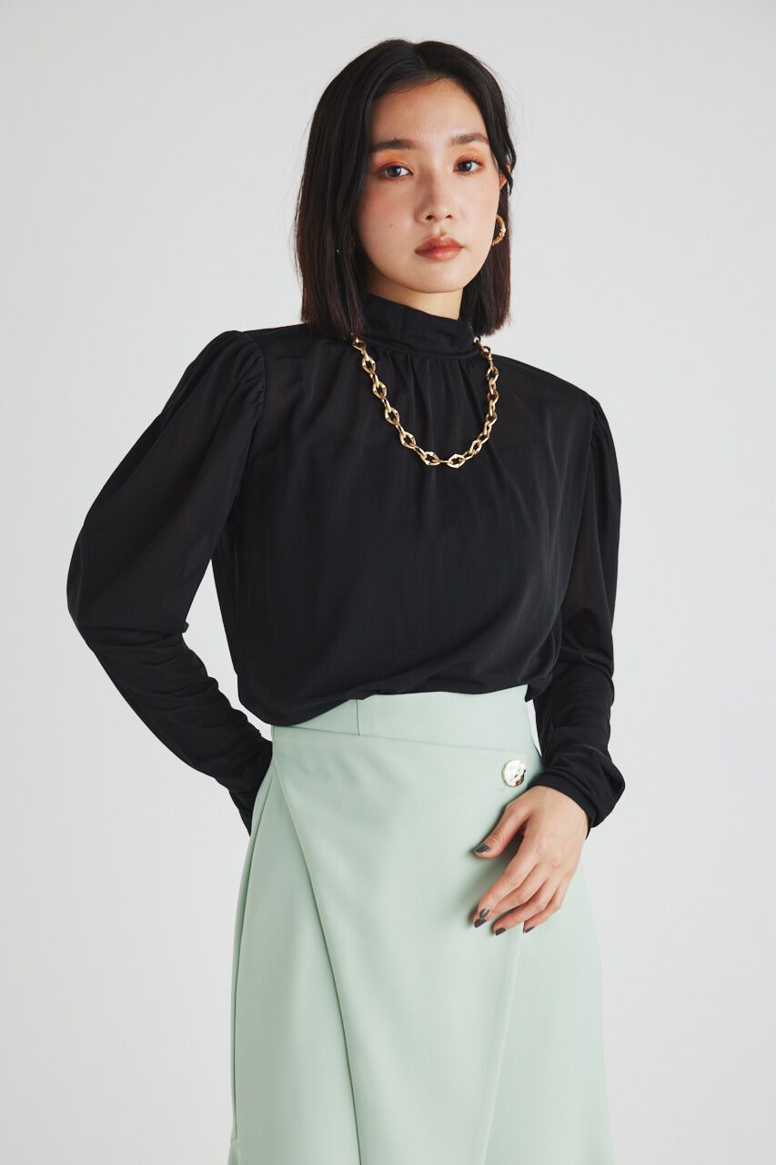 rienda「ラウンドSLVシアーTOP」|Tシャツ・カットソー|