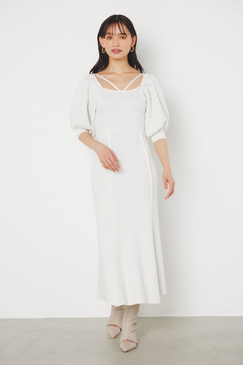 rienda「マーメイドツイードKnit OP」|ワンピース|