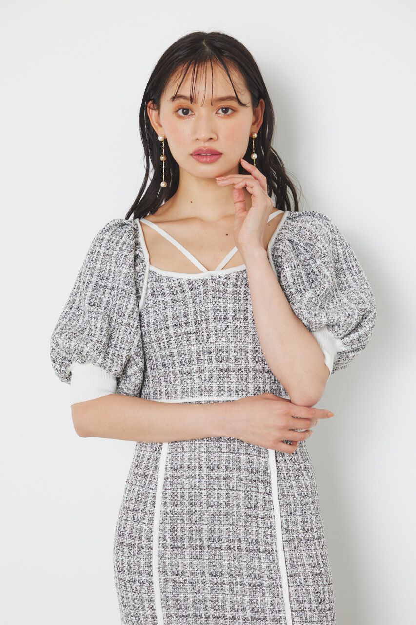 rienda「マーメイドツイードKnit OP」|ワンピース|