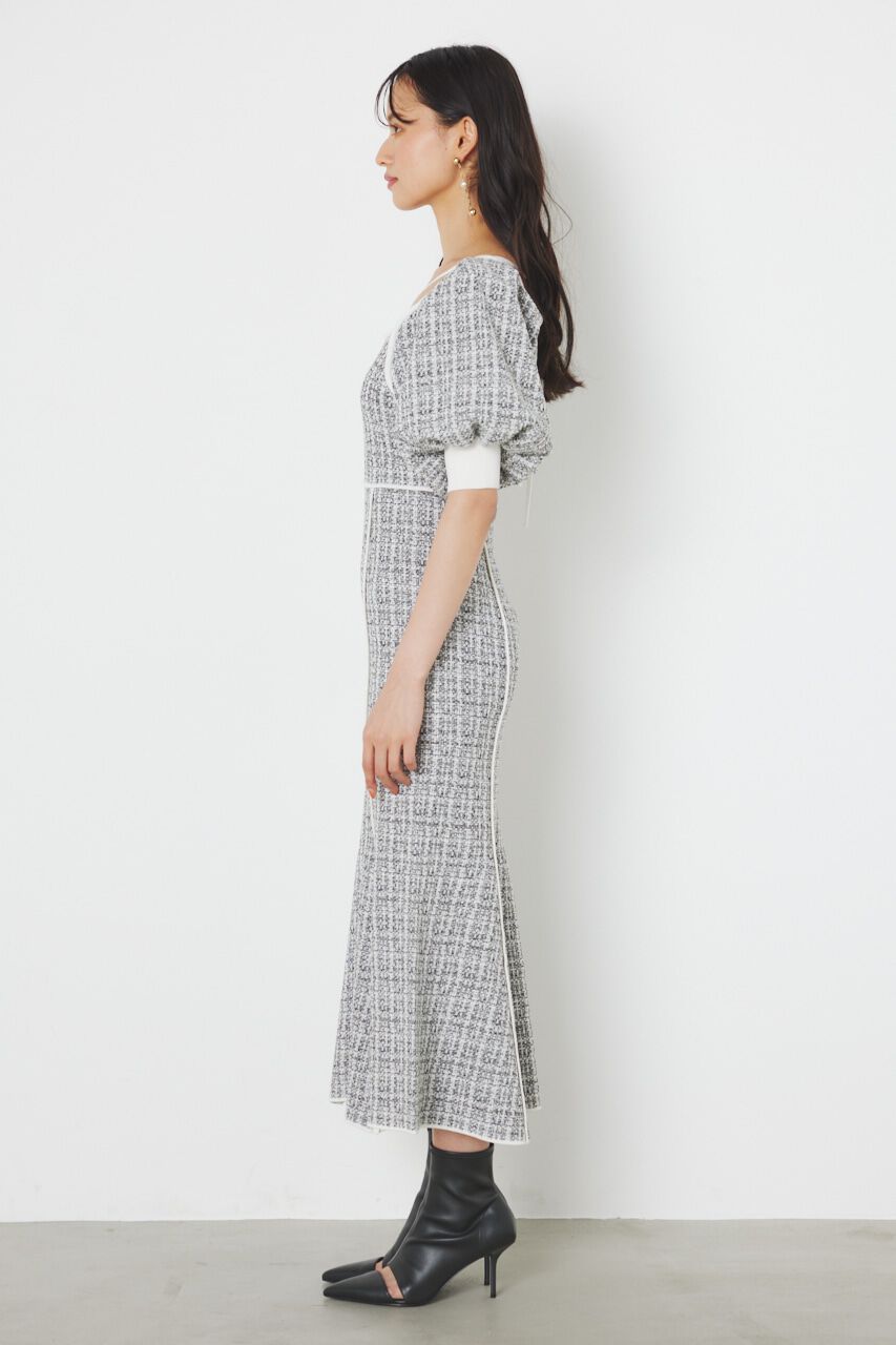 rienda「マーメイドツイードKnit OP」|ワンピース|