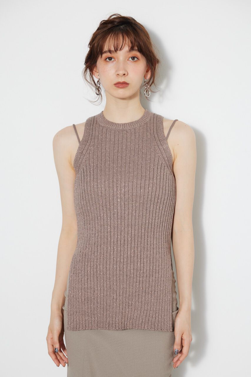 rienda「アメスリラメKnit TOP」|タンクトップ|