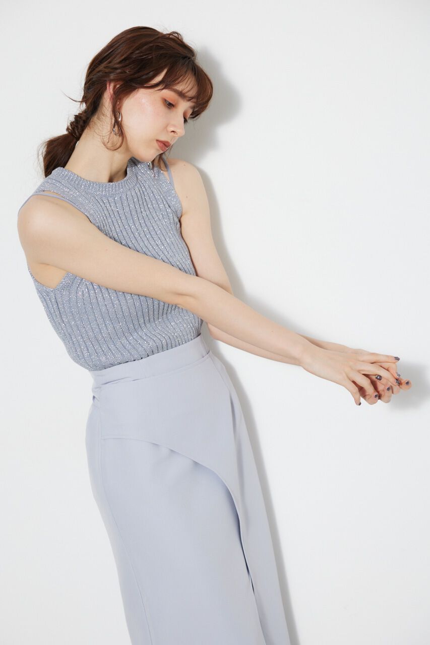 rienda「アメスリラメKnit TOP」|タンクトップ|