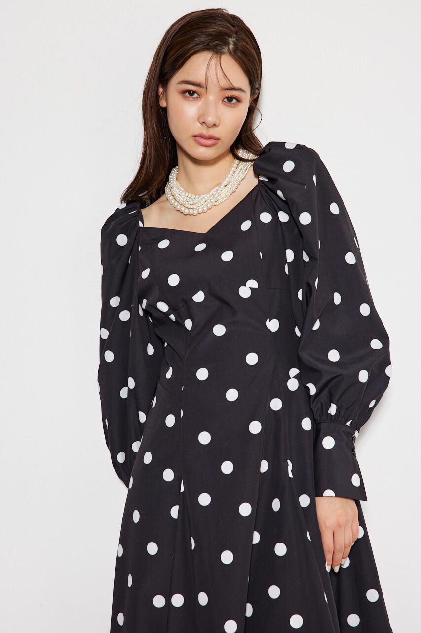 rienda「ボリュームパフSLVフレアOP」|ワンピース|